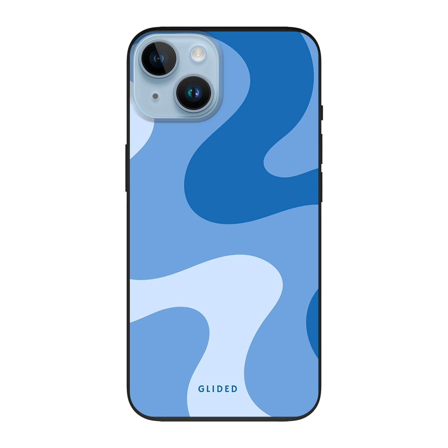 Blue Wave iPhone 14 Handyhülle mit abstraktem Design in Blau, bietet Schutz und Stil.