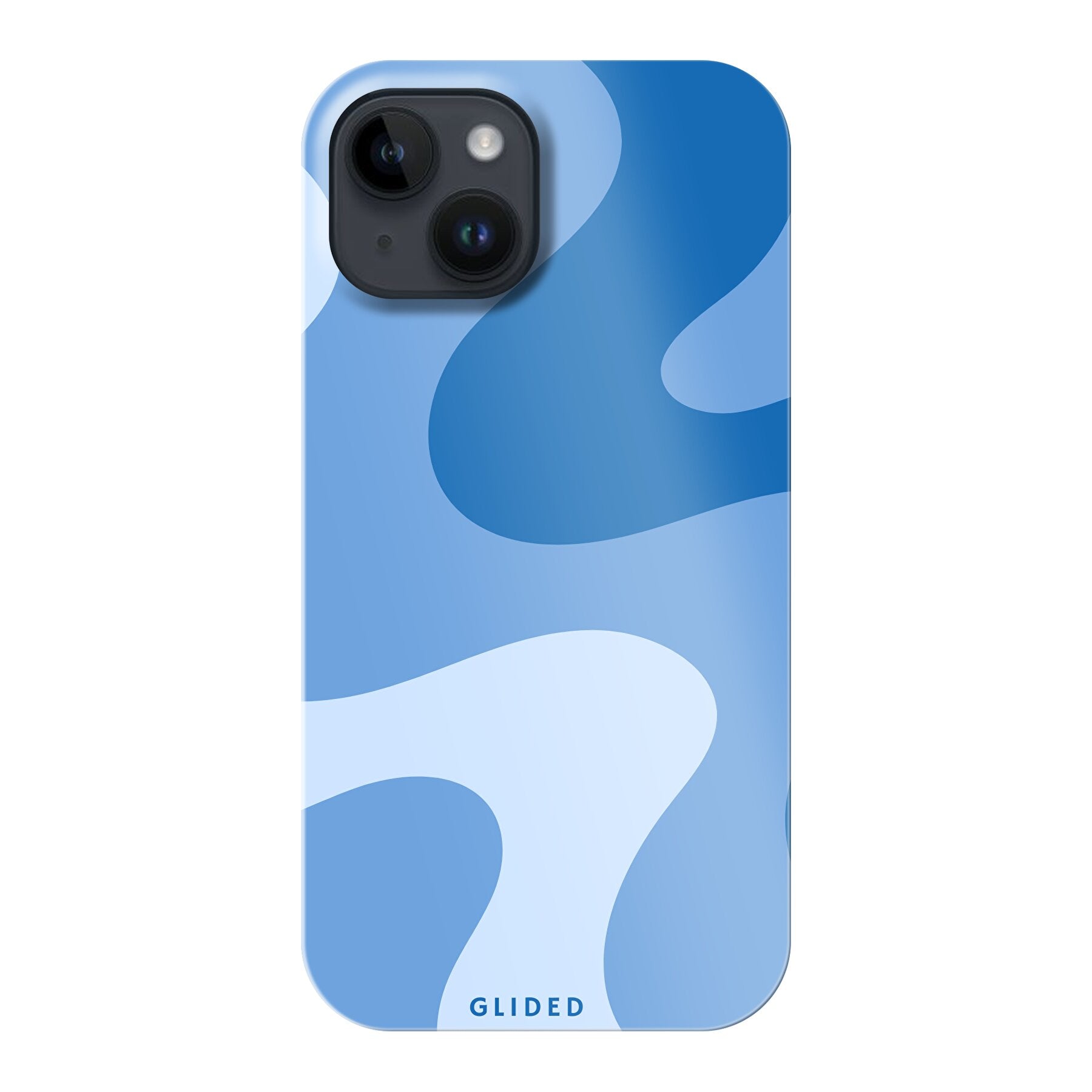 Blue Wave iPhone 14 Handyhülle mit abstraktem Design in Blau, bietet Schutz und Stil.