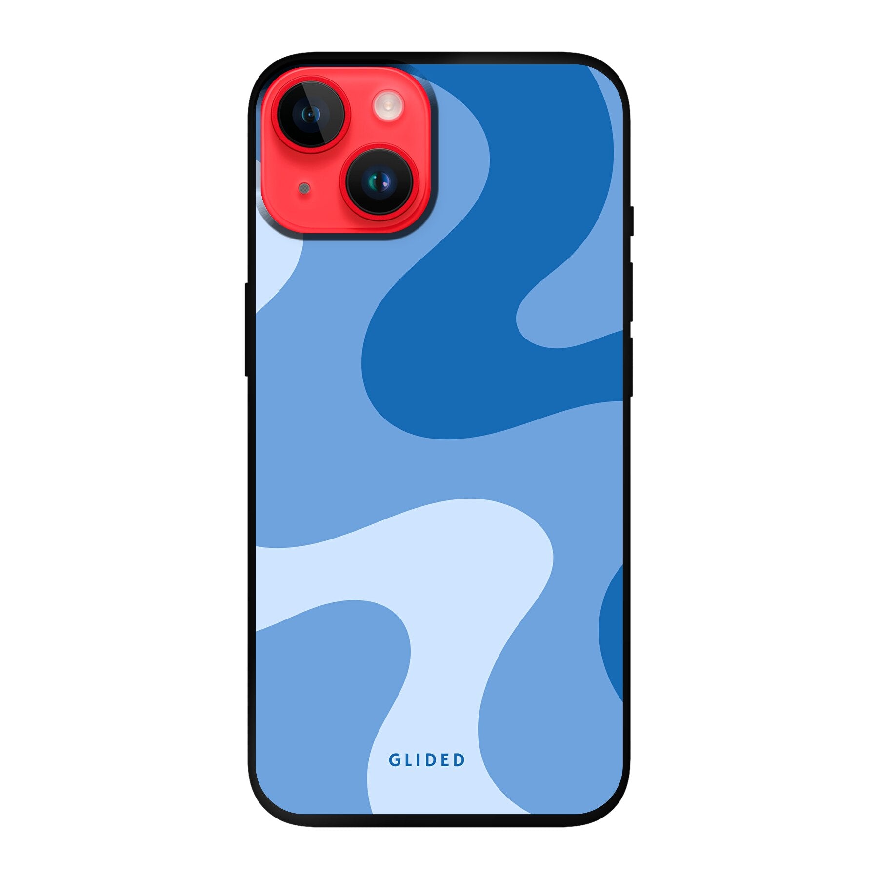 Blue Wave iPhone 14 Handyhülle mit abstraktem Design in Blau, bietet Schutz und Stil.