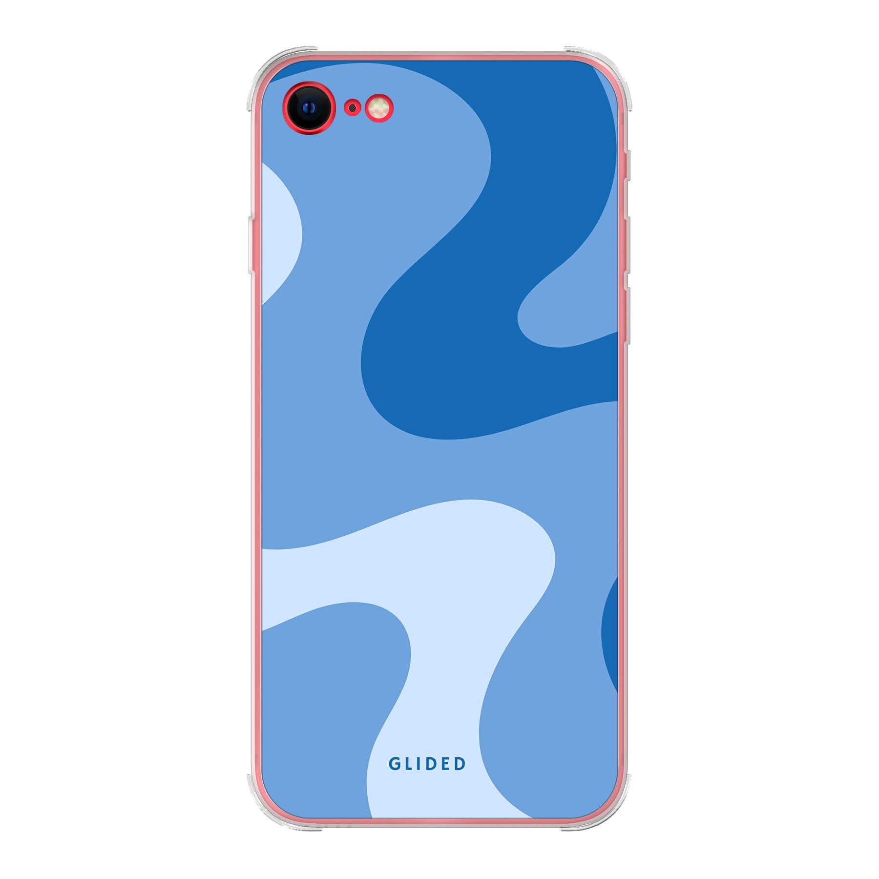 Blue Wave iPhone 7 Handyhülle mit abstraktem blauen Wellenmuster, bietet stilvollen Schutz und dynamisches Design.