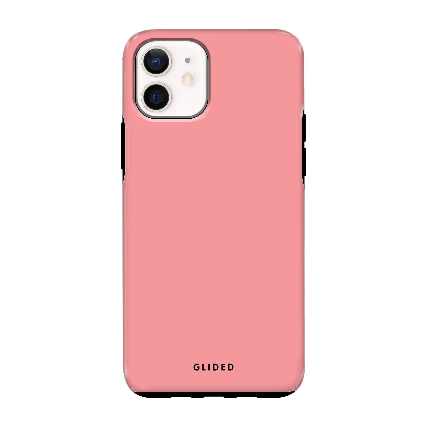 Die 'Blush Bloom' iPhone 12 mini Handyhülle in sanftem Rosaton, elegant und stilvoll, mit floralen Motiven.