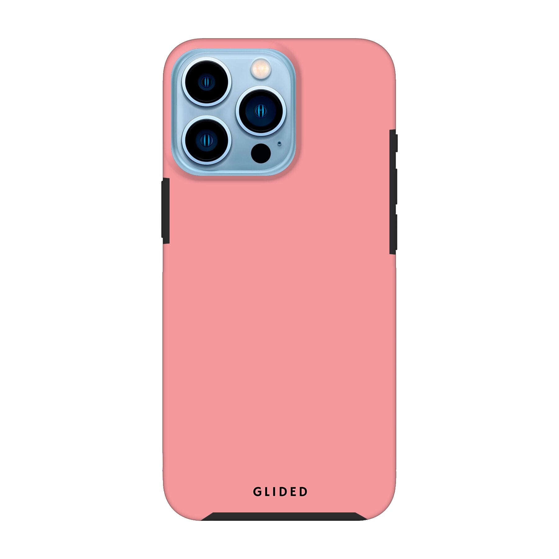 Blush Bloom iPhone 13 Pro Handyhülle in sanftem Rosaton mit floralem Design, ideal für stilvollen Schutz.