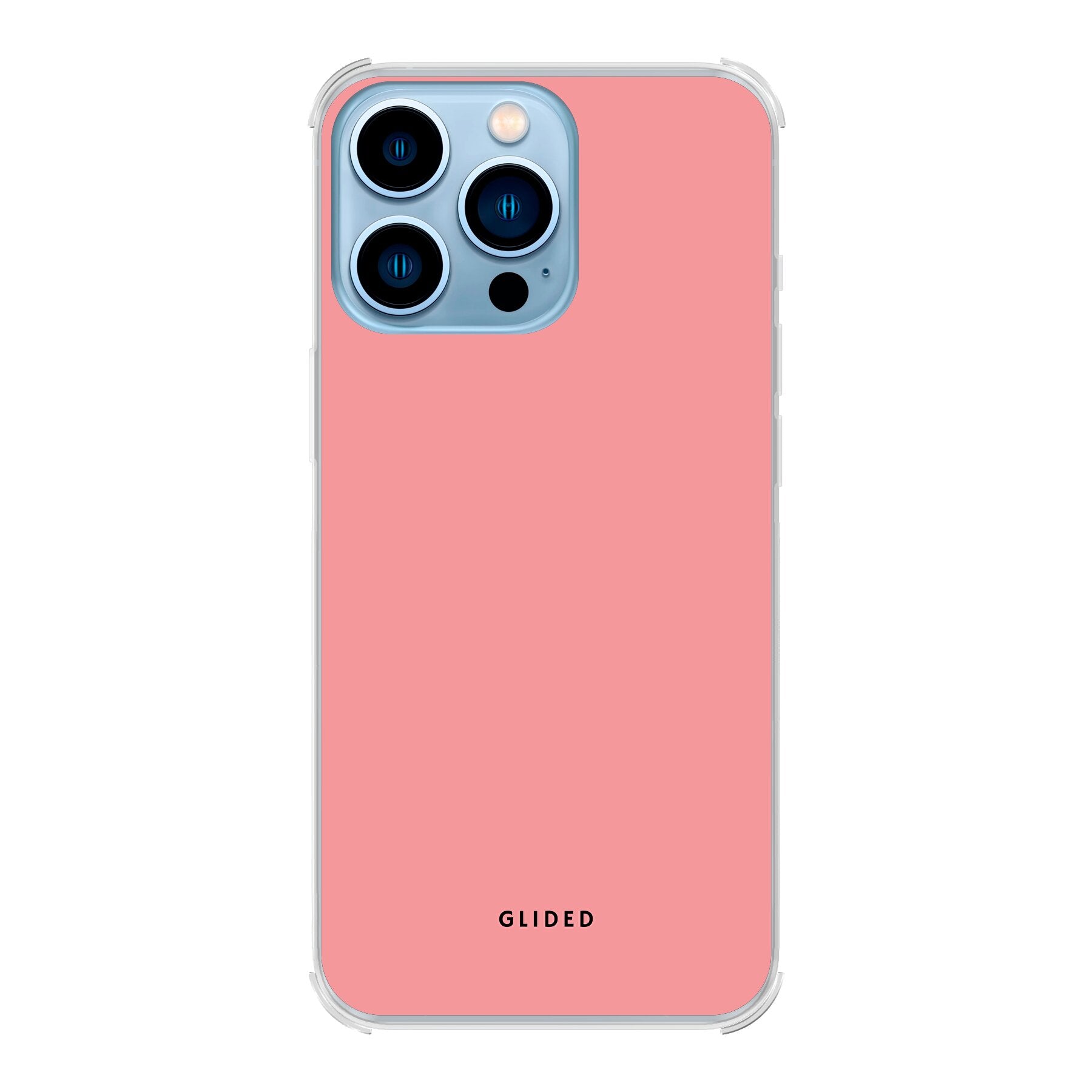 Blush Bloom iPhone 13 Pro Handyhülle in sanftem Rosaton mit floralem Design, ideal für stilvollen Schutz.