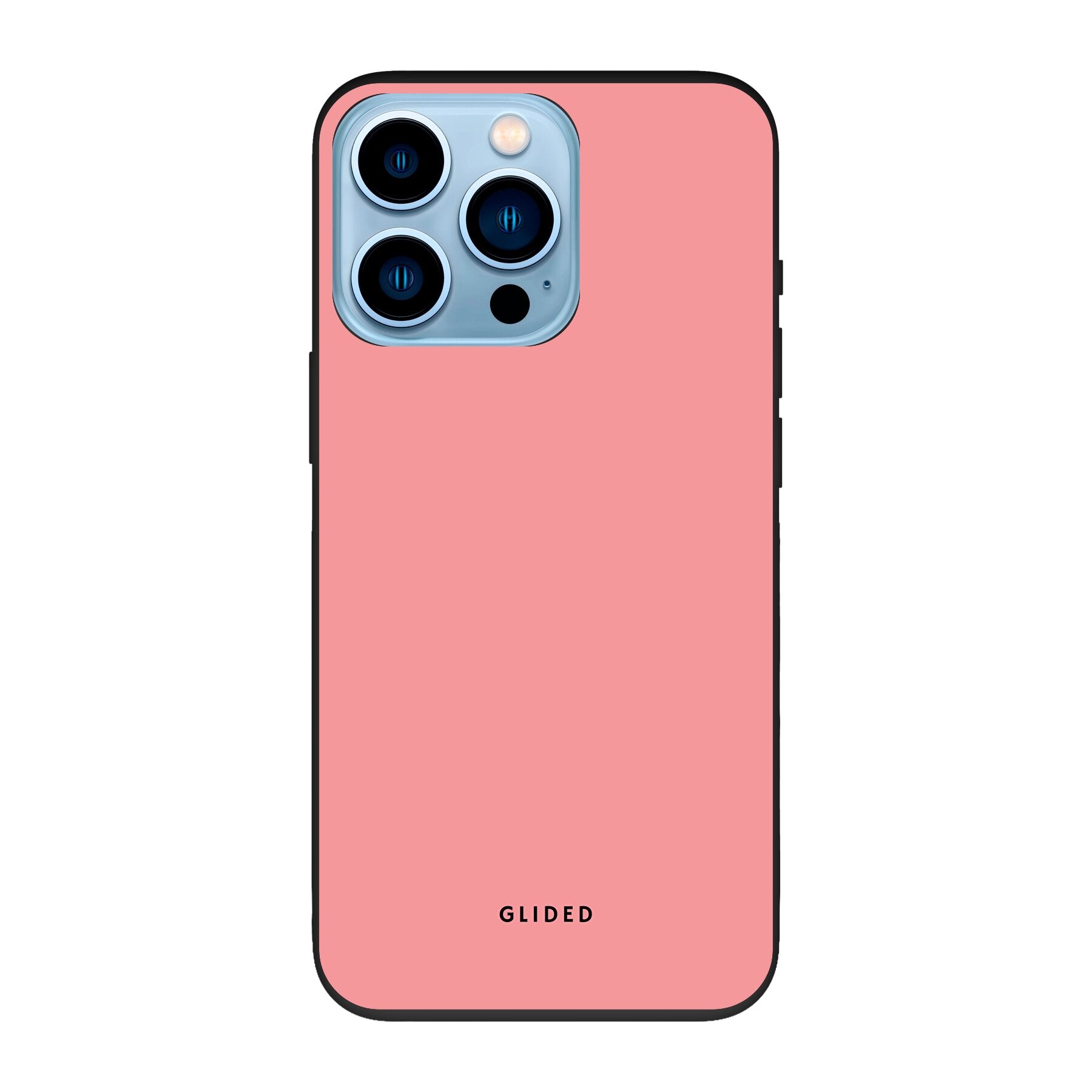 Blush Bloom iPhone 13 Pro Handyhülle in sanftem Rosaton mit floralem Design, ideal für stilvollen Schutz.