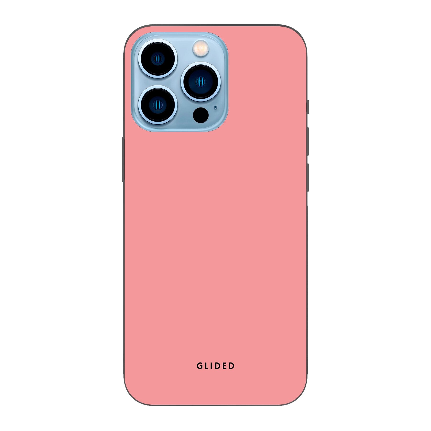 Blush Bloom iPhone 13 Pro Handyhülle in sanftem Rosaton mit floralem Design, ideal für stilvollen Schutz.