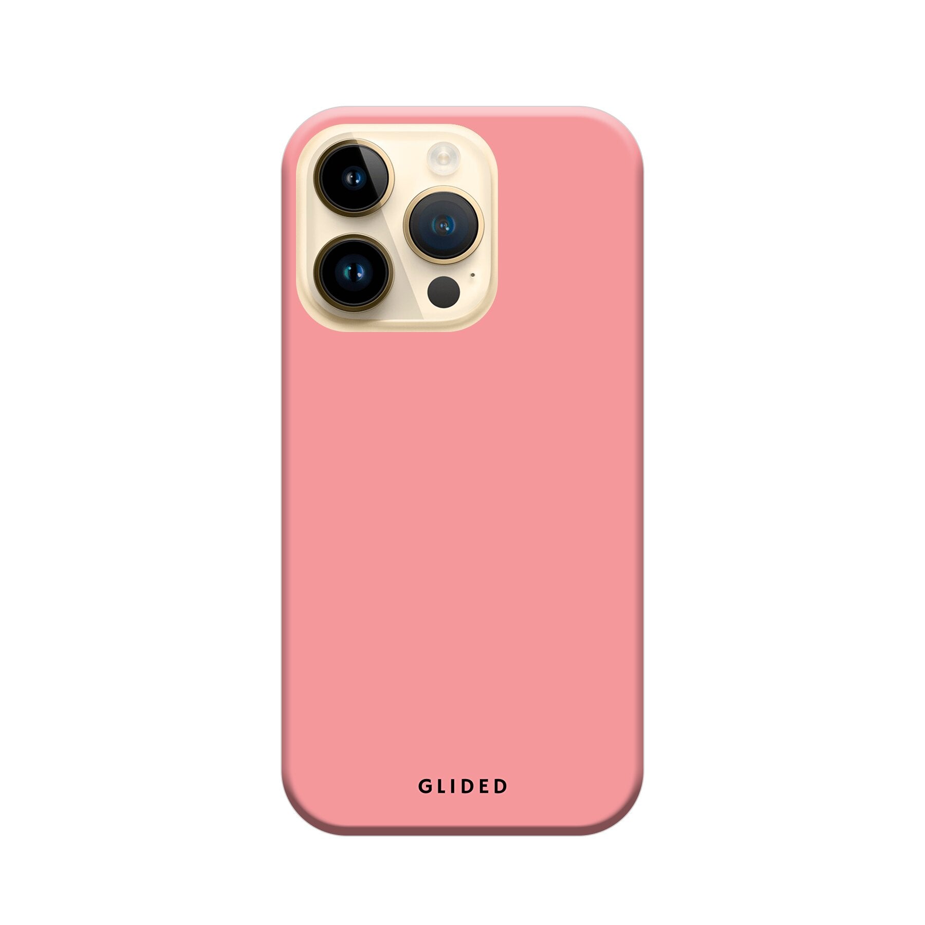 Die 'Blush Bloom' iPhone 15 Pro Handyhülle in sanftem Rosaton, elegant und stilvoll, mit floralen Motiven.