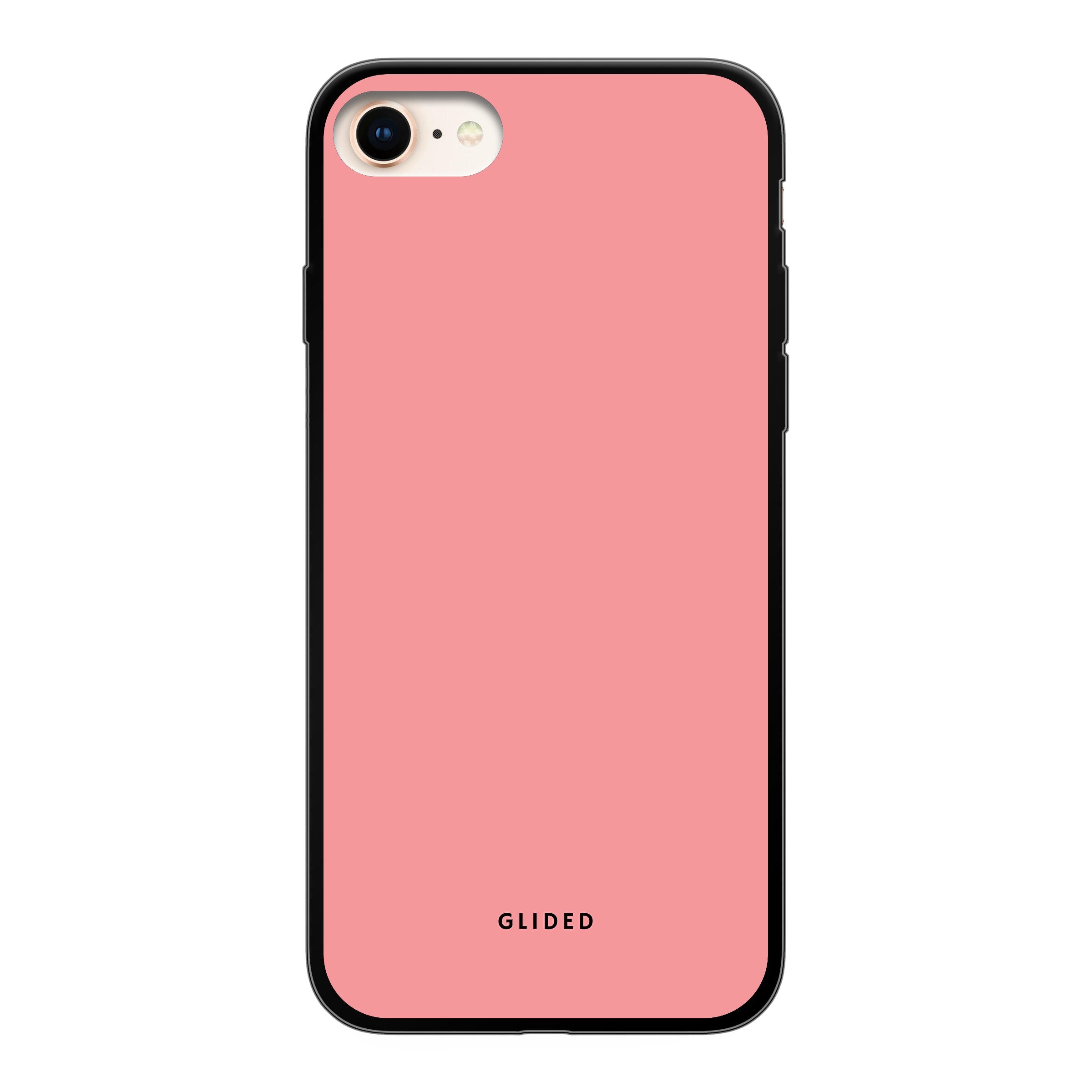 Die 'Blush Bloom' iPhone 8 Handyhülle in sanftem Rosaton, elegant und stilvoll, mit floralen Motiven.