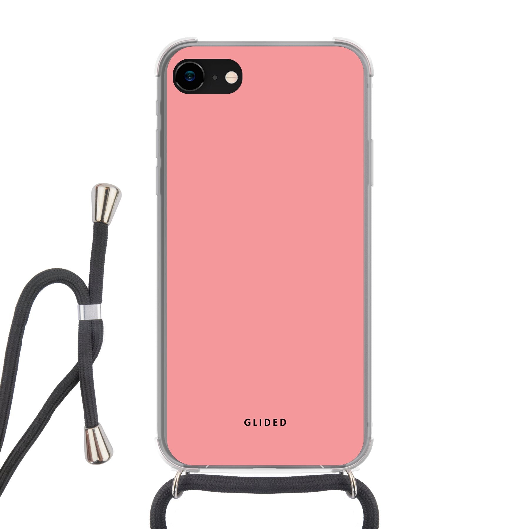 Die 'Blush Bloom' iPhone 8 Handyhülle in sanftem Rosaton, elegant und stilvoll, mit floralen Motiven.