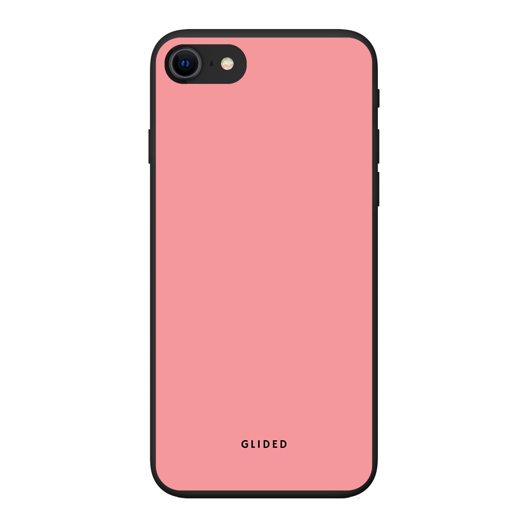 Die 'Blush Bloom' iPhone 8 Handyhülle in sanftem Rosaton, elegant und stilvoll, mit floralen Motiven.