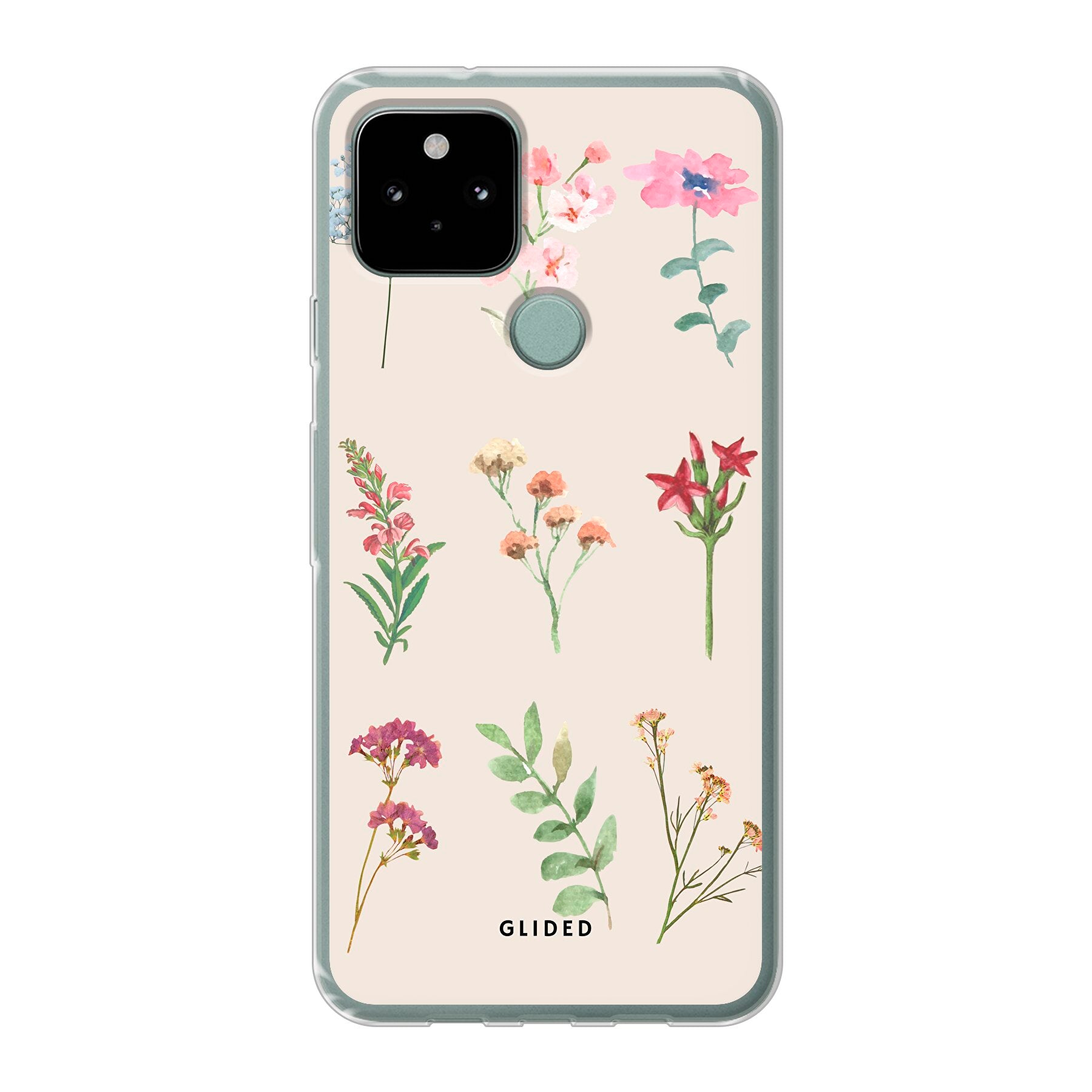 Botanical Garden Handyhülle für Google Pixel 5 mit lebendigen Blumenmotiven und elegantem Design.