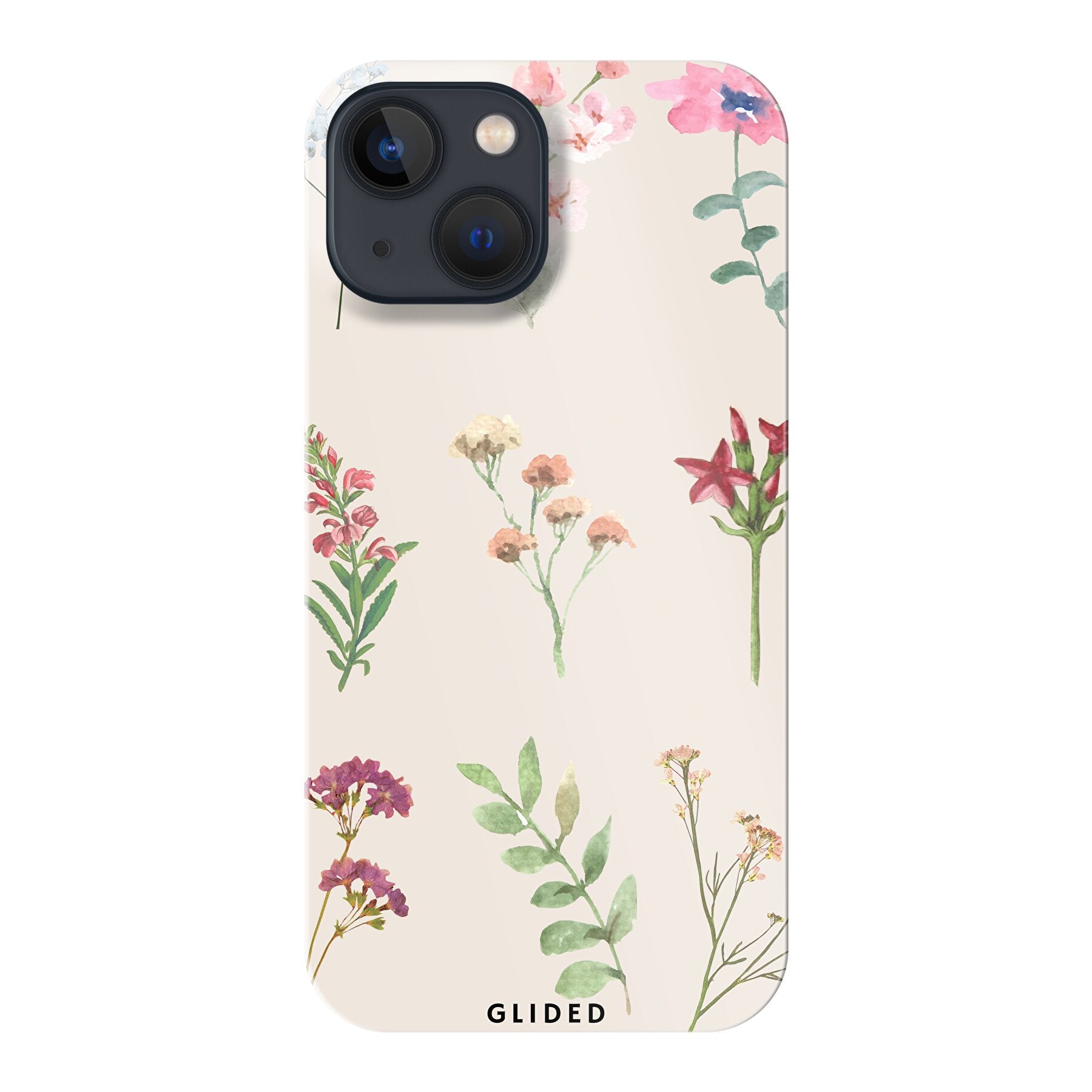 Botanical Garden iPhone 13 mini Handyhülle mit lebendigen Blumenmotiven und elegantem Design, ideal für Naturliebhaber.