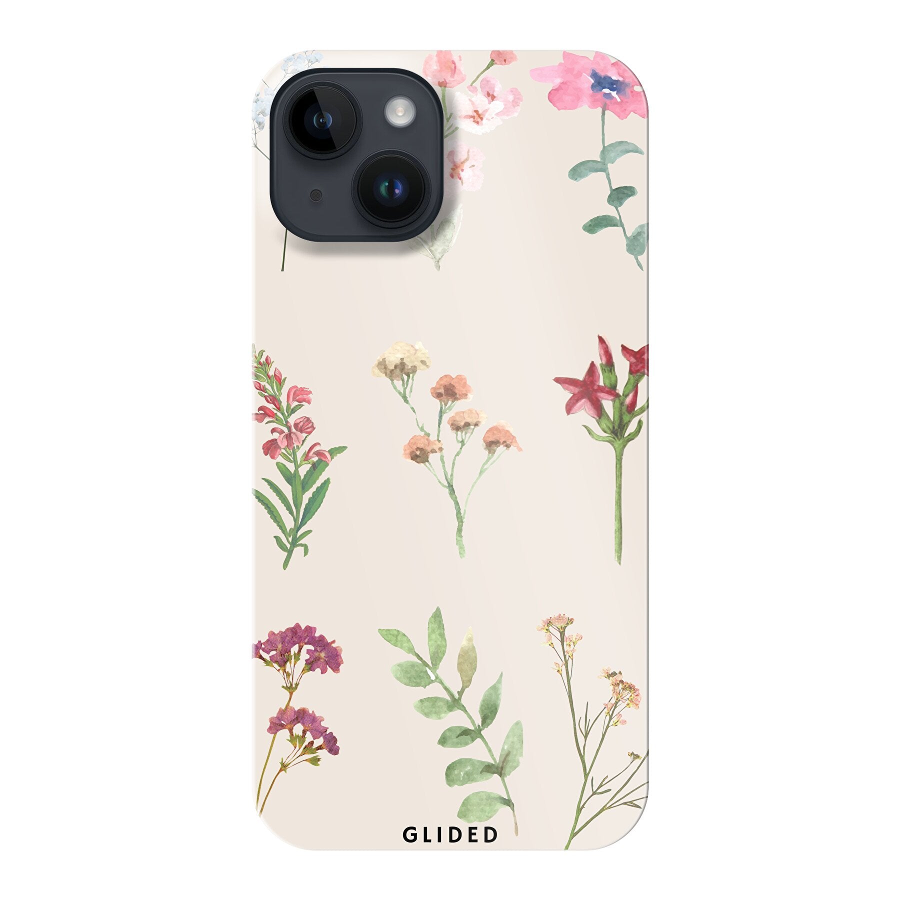 Botanical Garden iPhone 14 Handyhülle mit lebendigen Blumenmotiven und elegantem Design, ideal für Naturliebhaber.