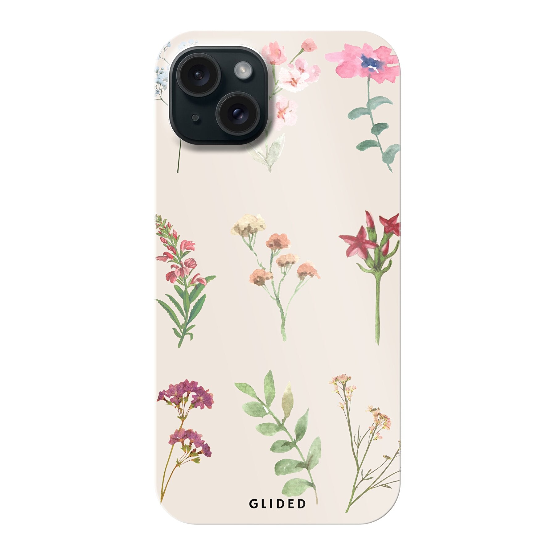 Botanical Garden iPhone 15 Plus Handyhülle mit lebendigen Blumenmotiven und elegantem Design, idealer Schutz für dein Smartphone.