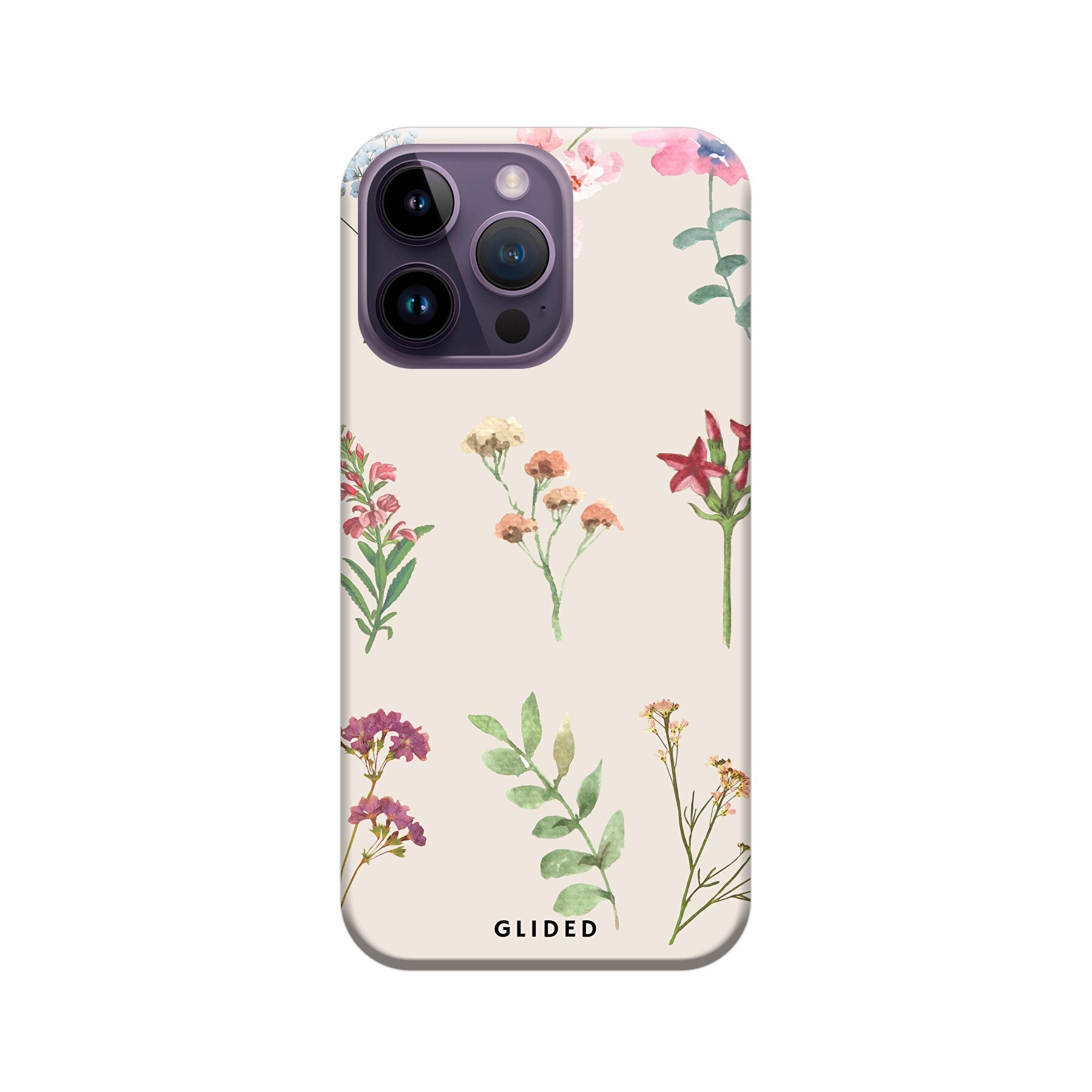 Botanical Garden Handyhülle für iPhone 15 Pro Max mit lebendigen Blumenmotiven und elegantem Design.