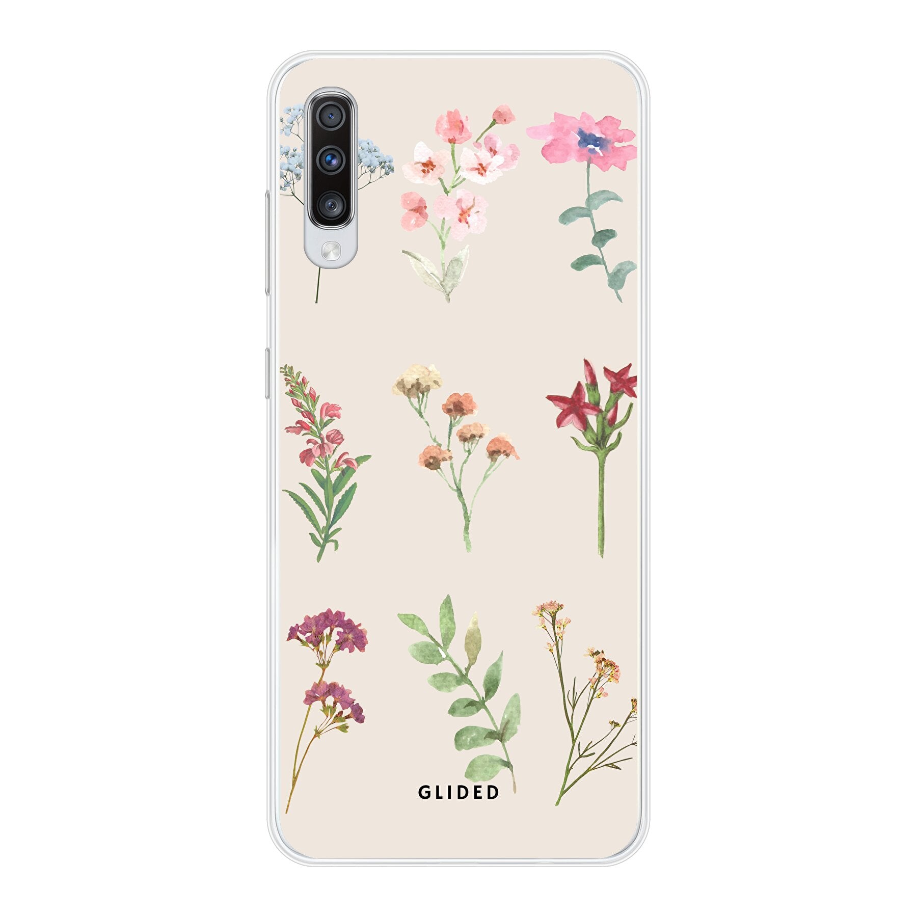 Botanical Garden Handyhülle für Samsung Galaxy A70 mit lebendigen Blumenmotiven und elegantem Design.