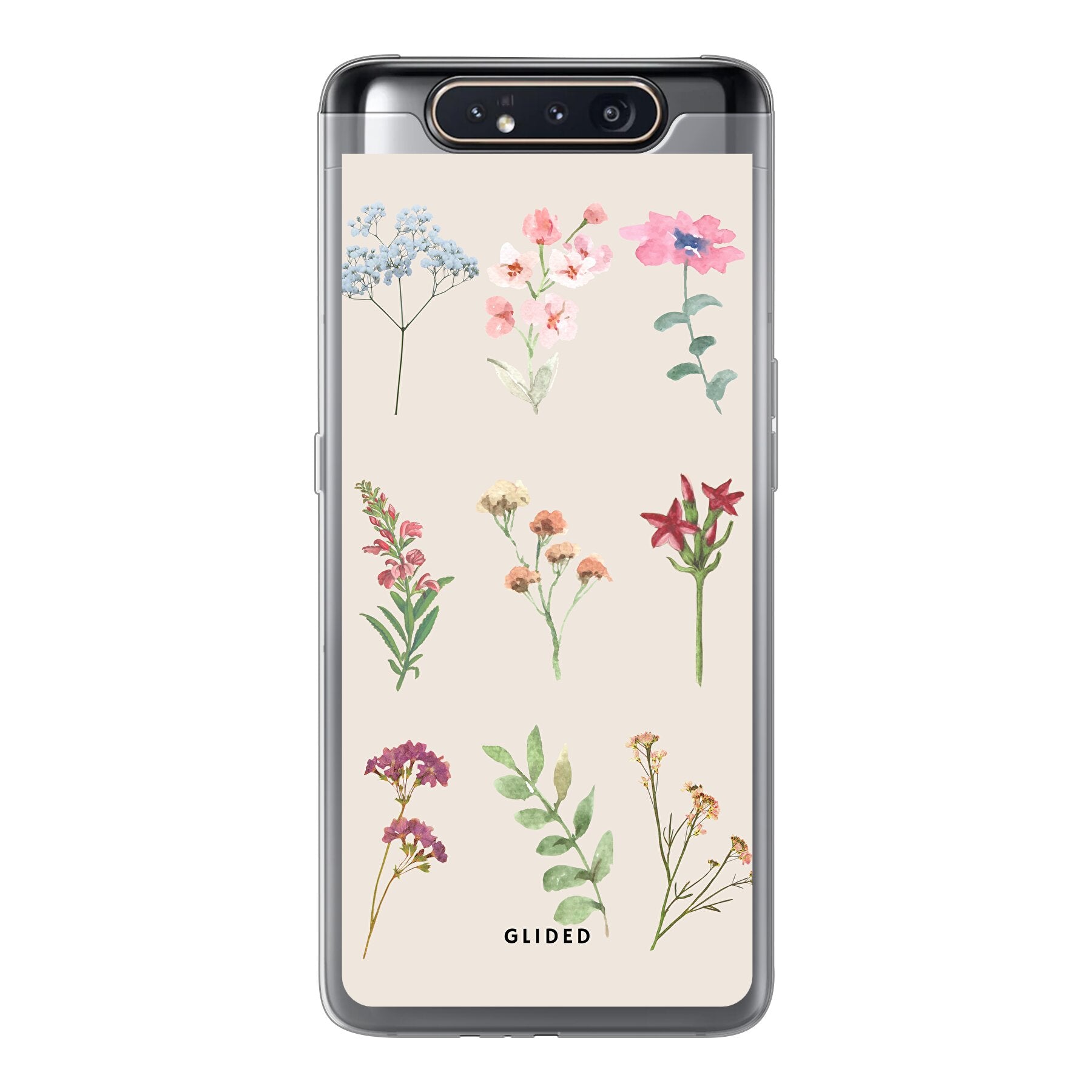 Botanical Garden Handyhülle für Samsung Galaxy A80 mit lebendigen Blumenmotiven und elegantem Design.