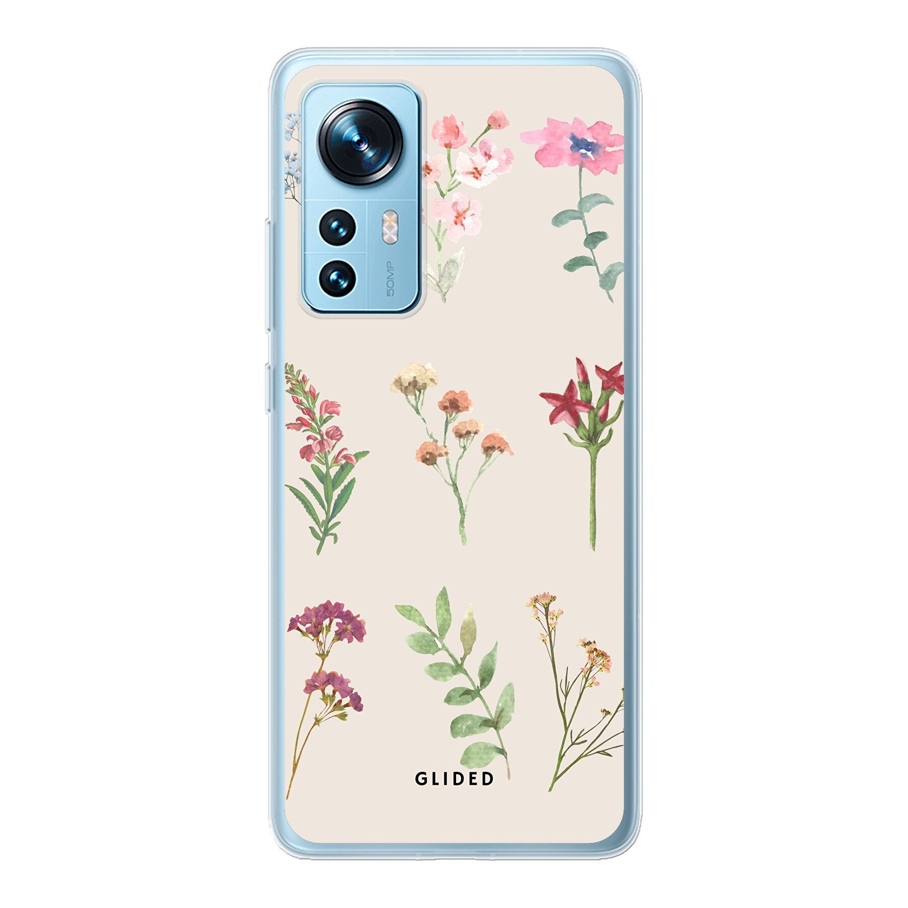 Botanical Garden Xiaomi 12 Handyhülle mit lebendigen Blumenmotiven und elegantem Design, ideal für Natur- und Kunstliebhaber.