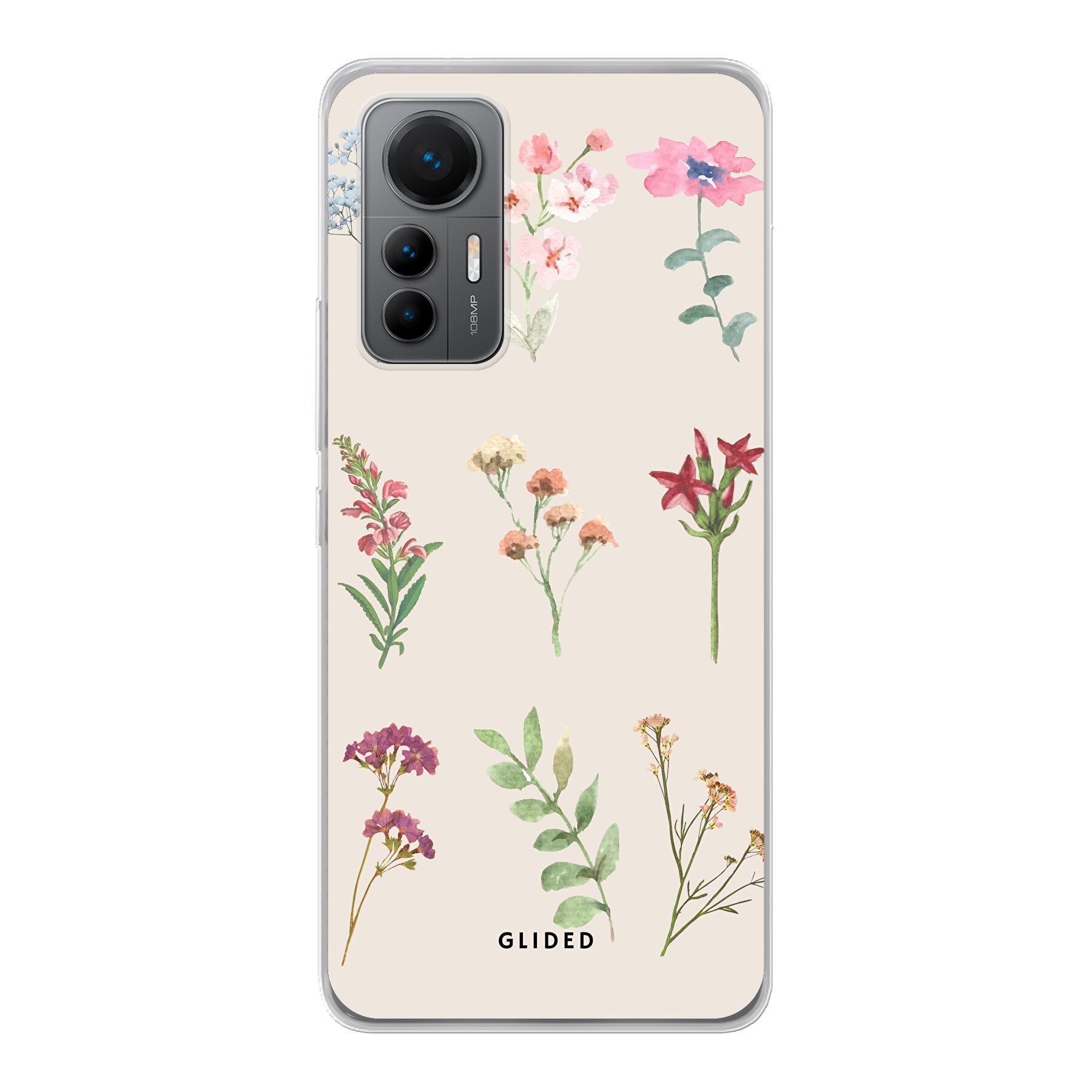 Xiaomi 12 Lite Handyhülle mit lebendigen Blumenmotiven und botanischem Design, idealer Schutz und stilvolles Accessoire.