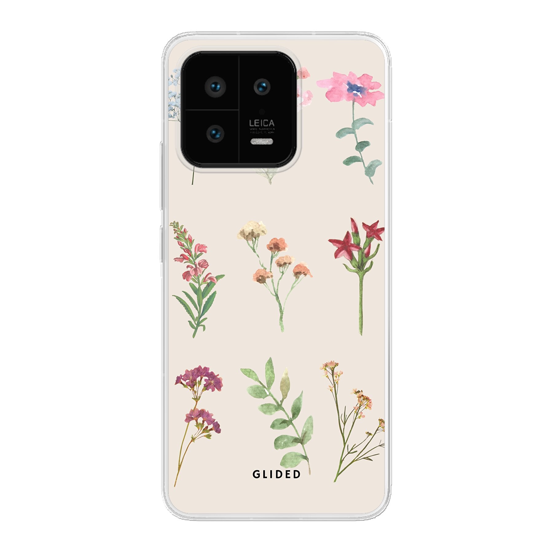 Xiaomi 13 Handyhülle mit botanischem Garten Design, lebendige Blumen und Farben, stilvoller Schutz für dein Smartphone.