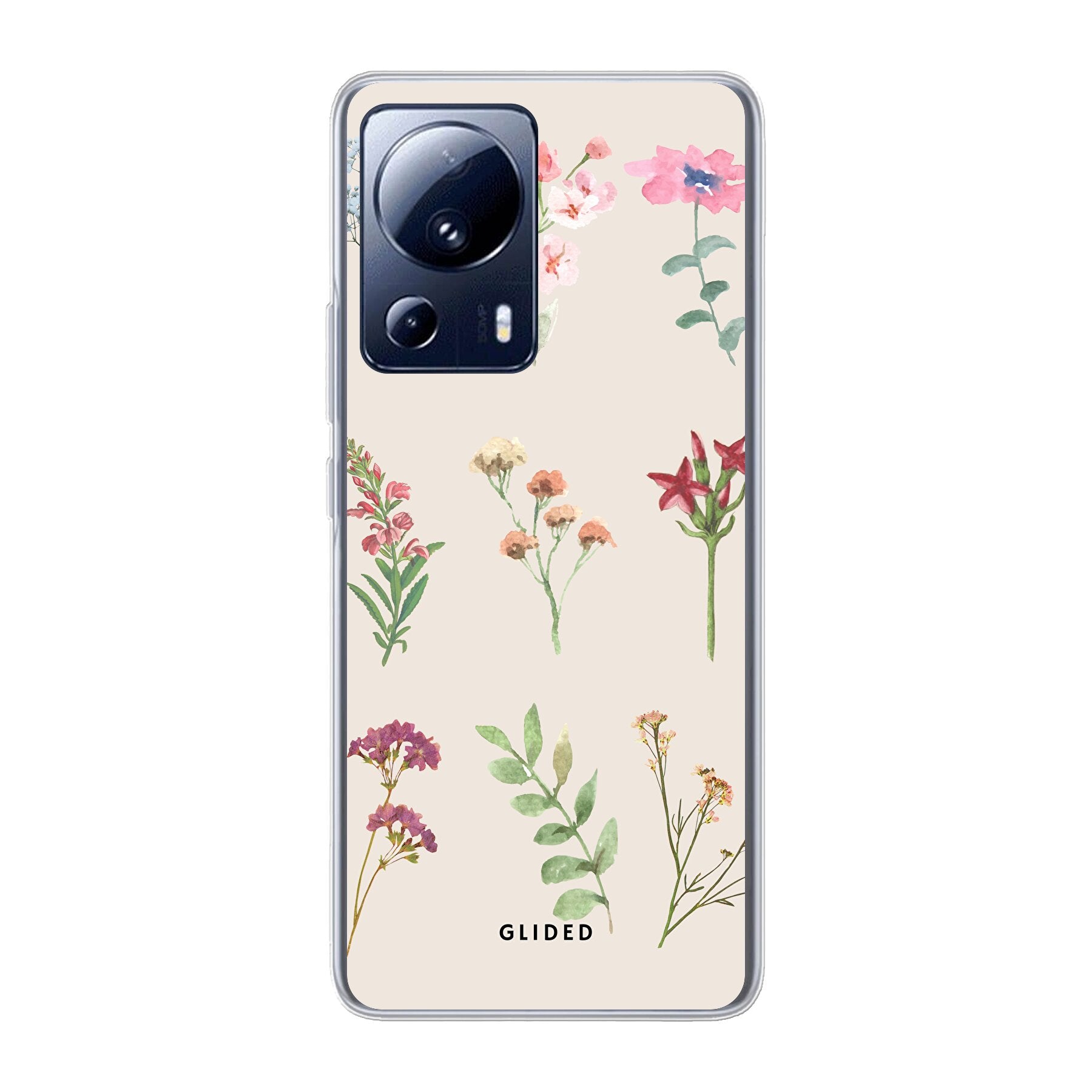 Xiaomi 13 Lite Handyhülle mit lebendigen Blumenmotiven im Botanical Garden Design, idealer Schutz und stilvolles Accessoire.