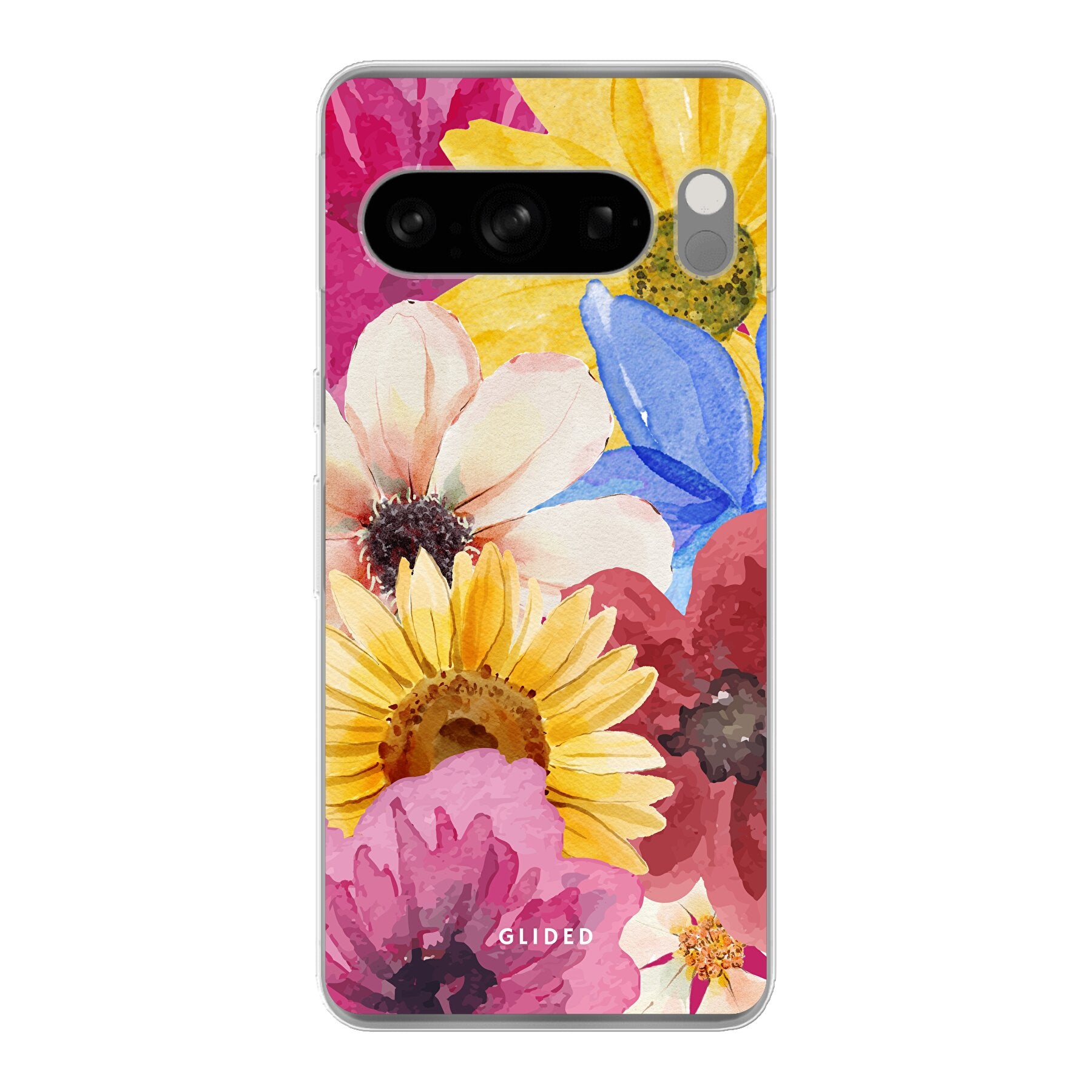 Bouquet Handyhülle für Google Pixel 8 Pro mit lebendigen Blumenmotiven, die stilvollen Schutz und Eleganz vereint.