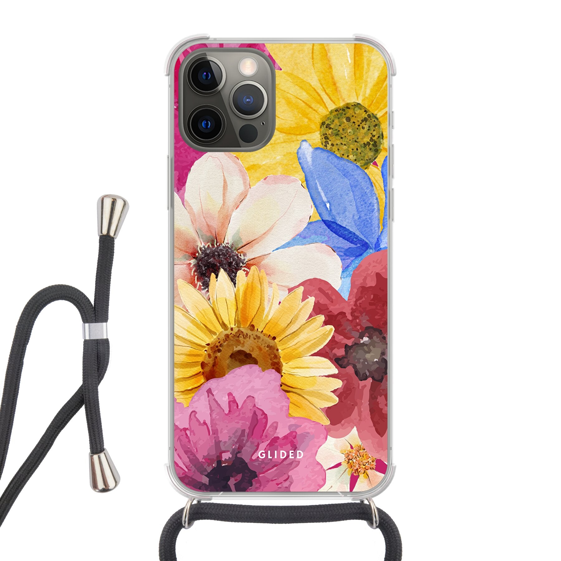 Bouquet iPhone 12 Pro Handyhülle mit floralen Designs, die lebendige Blumen darstellt und stilvollen Schutz bietet.