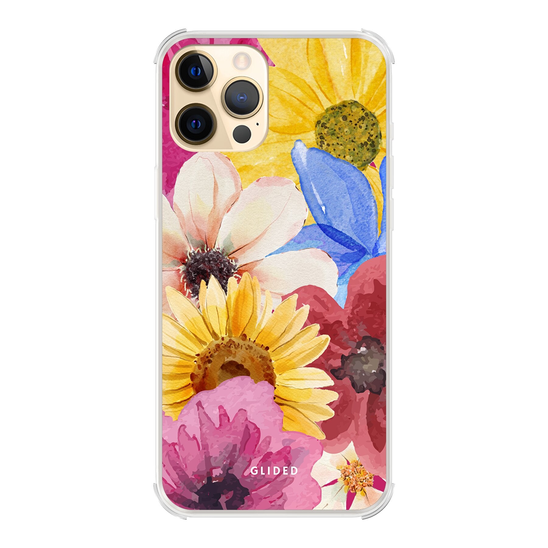 Bouquet iPhone 12 Pro Max Handyhülle mit floralen Designs in lebendigen Farben, die stilvollen Schutz bietet.