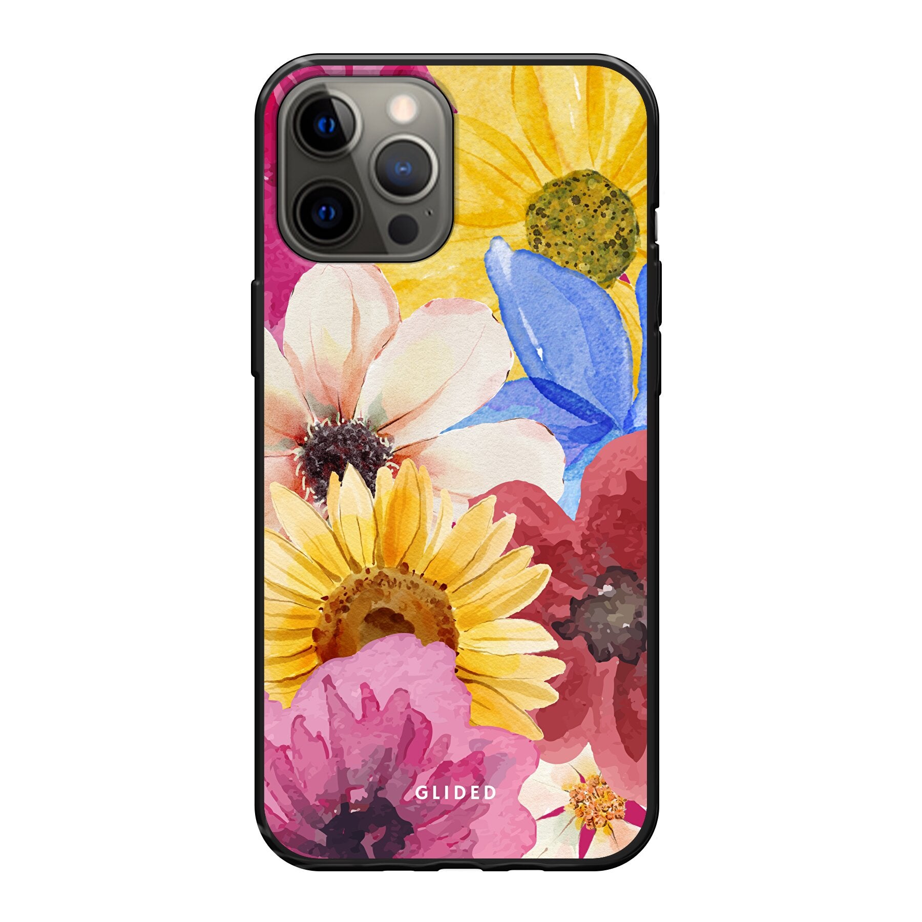 Bouquet iPhone 12 Pro Max Handyhülle mit floralen Designs in lebendigen Farben, die stilvollen Schutz bietet.