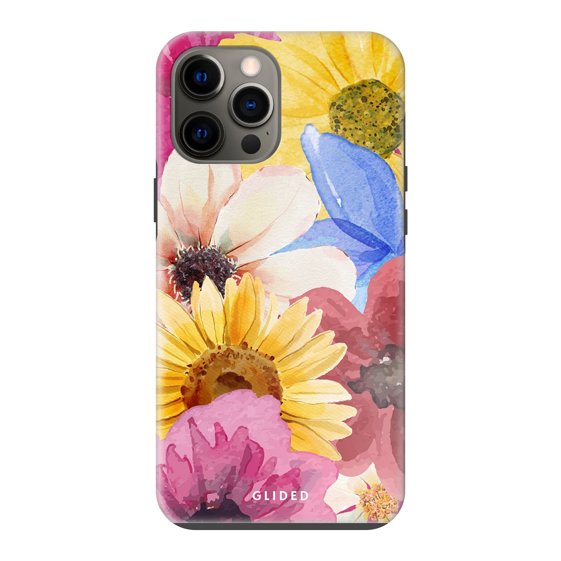 Bouquet iPhone 12 Pro Max Handyhülle mit floralen Designs in lebendigen Farben, die stilvollen Schutz bietet.