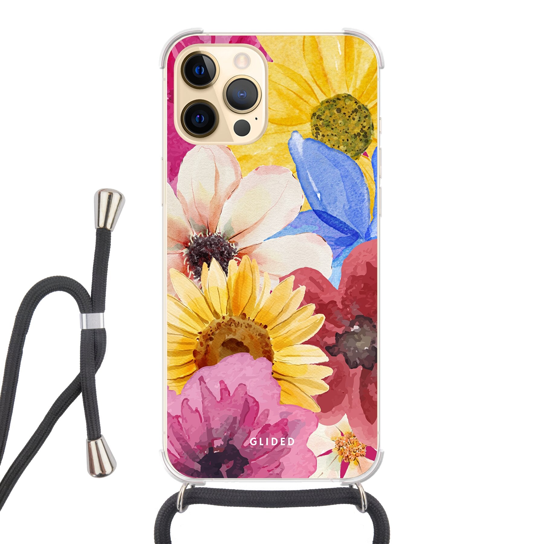 Bouquet iPhone 12 Pro Max Handyhülle mit floralen Designs in lebendigen Farben, die stilvollen Schutz bietet.