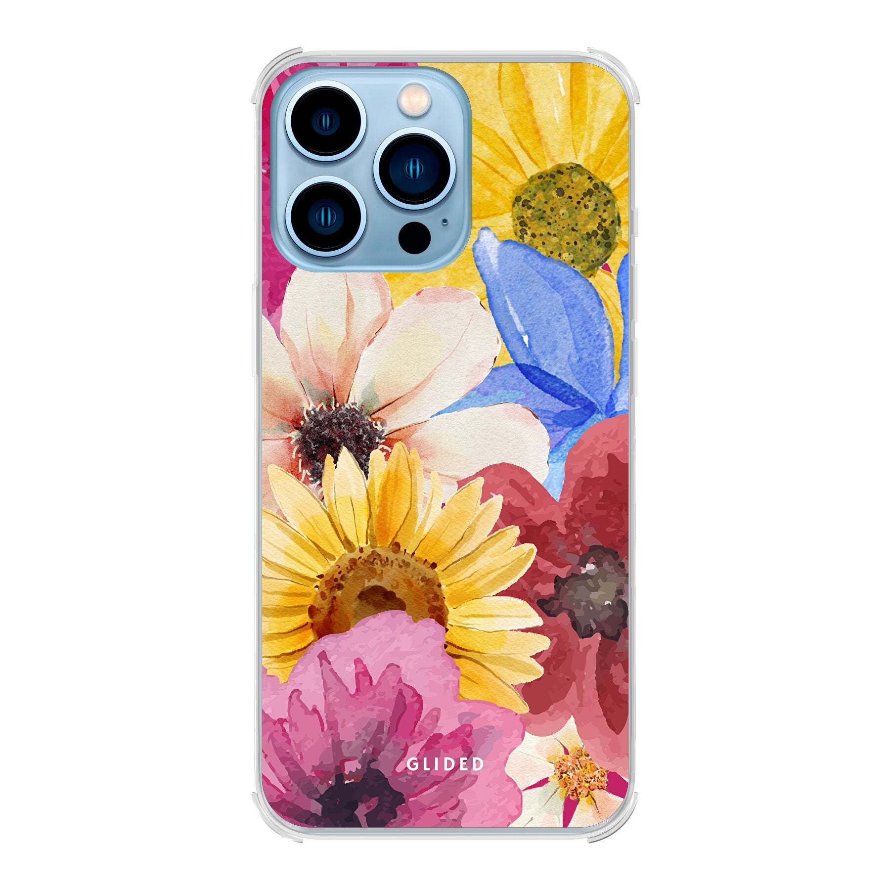 Bouquet iPhone 13 Pro Handyhülle mit floralen Designs, die lebendige Blumen darstellt und stilvollen Schutz bietet.