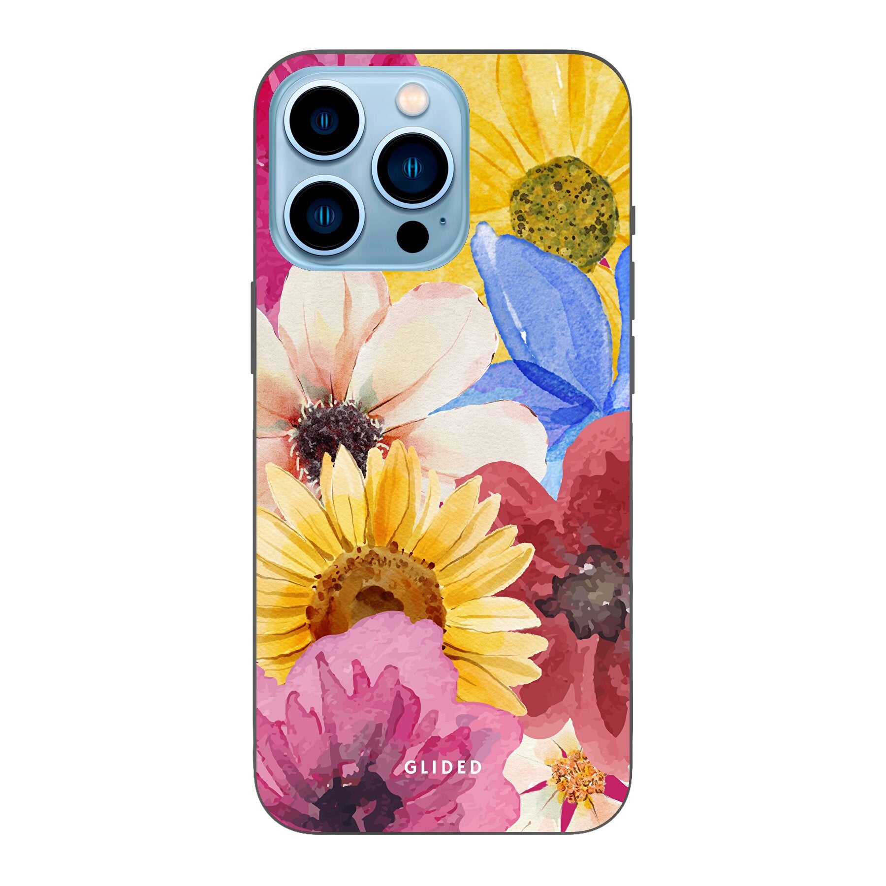 Bouquet iPhone 13 Pro Handyhülle mit floralen Designs, die lebendige Blumen darstellt und stilvollen Schutz bietet.