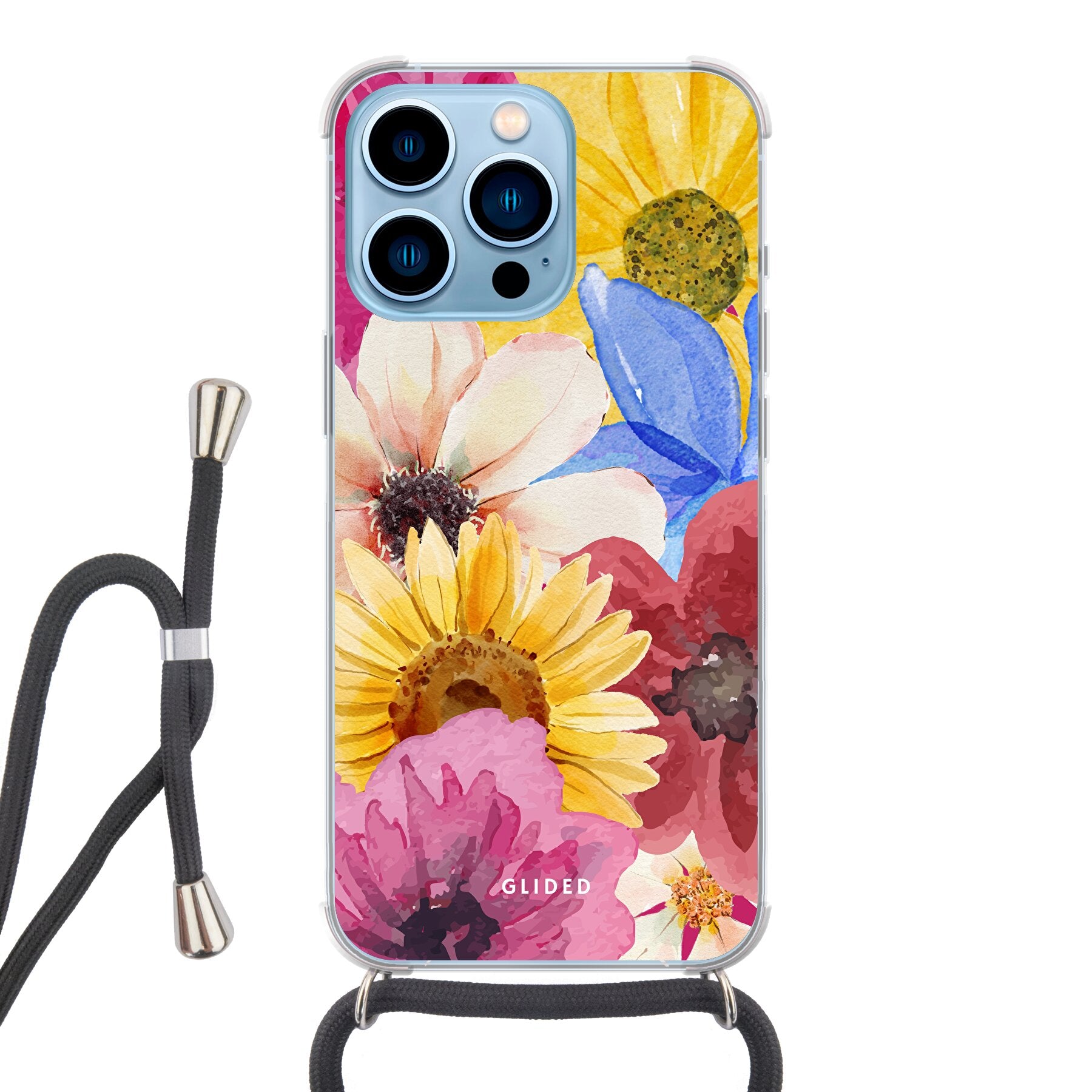 Bouquet iPhone 13 Pro Handyhülle mit floralen Designs, die lebendige Blumen darstellt und stilvollen Schutz bietet.