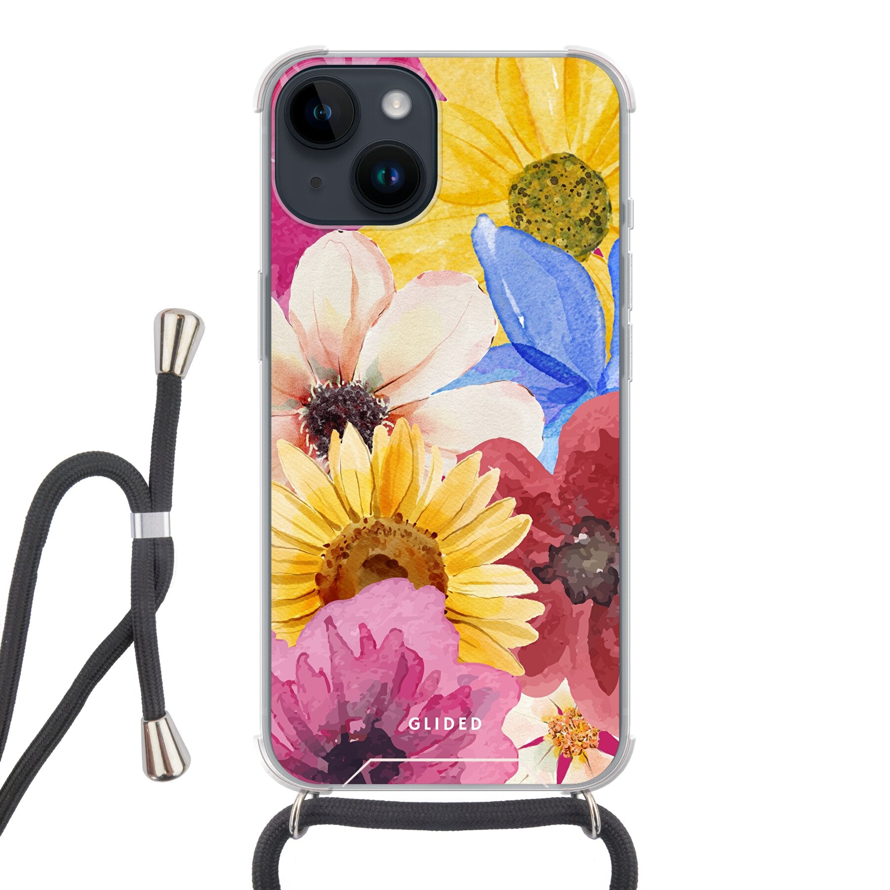 Bouquet iPhone 14 Handyhülle mit floralen Designs, die lebendige Blumen darstellt und stilvollen Schutz bietet.