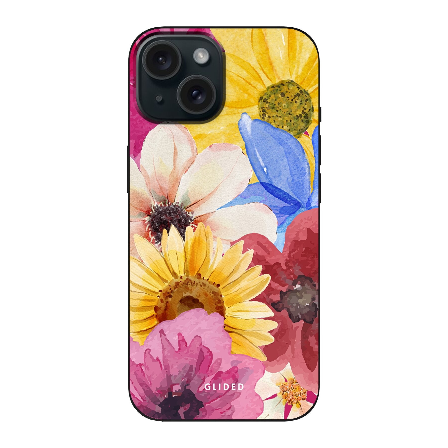 Bouquet iPhone 15 Handyhülle mit floralen Designs, die lebendige Blumen darstellt und stilvollen Schutz bietet.