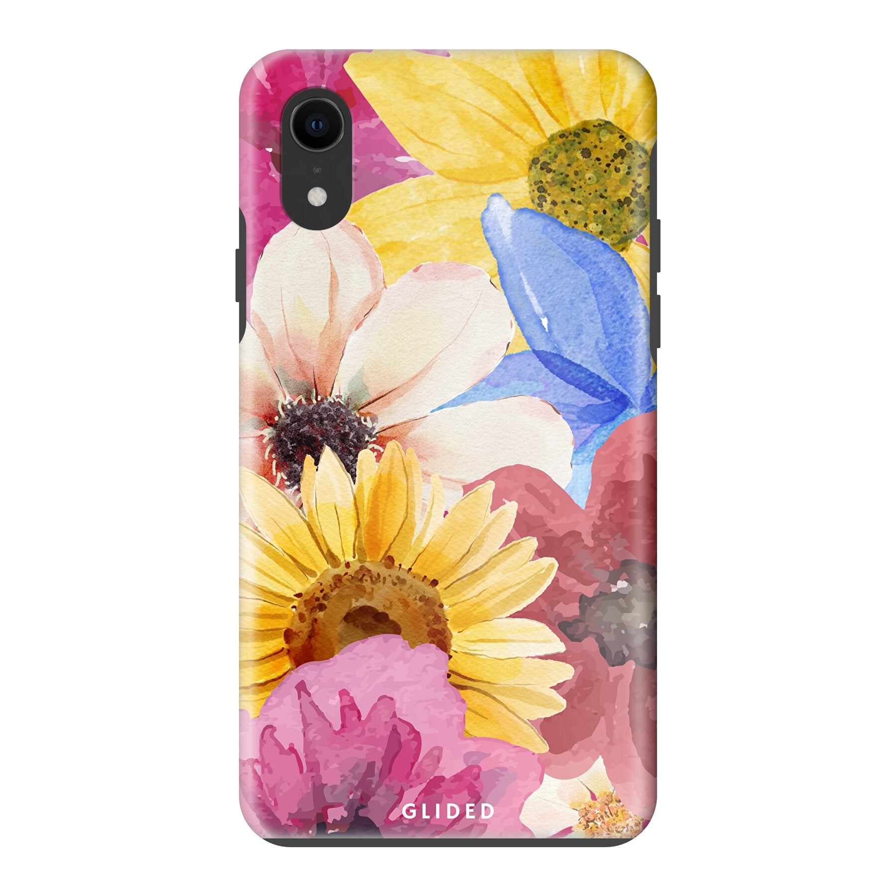 Bouquet iPhone XR Handyhülle mit floralen Designs, die lebendige Blumen und elegante Farben zeigt.