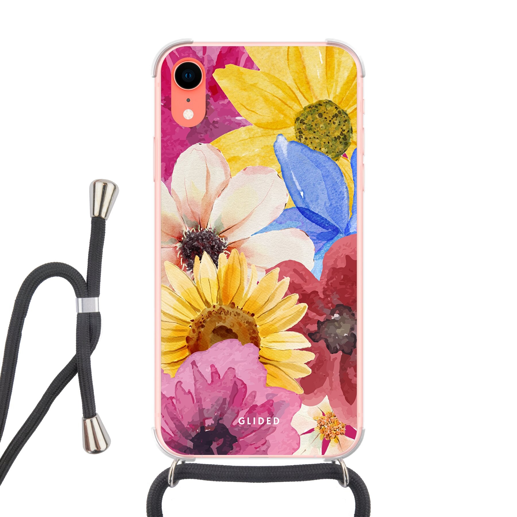 Bouquet iPhone XR Handyhülle mit floralen Designs, die lebendige Blumen und elegante Farben zeigt.