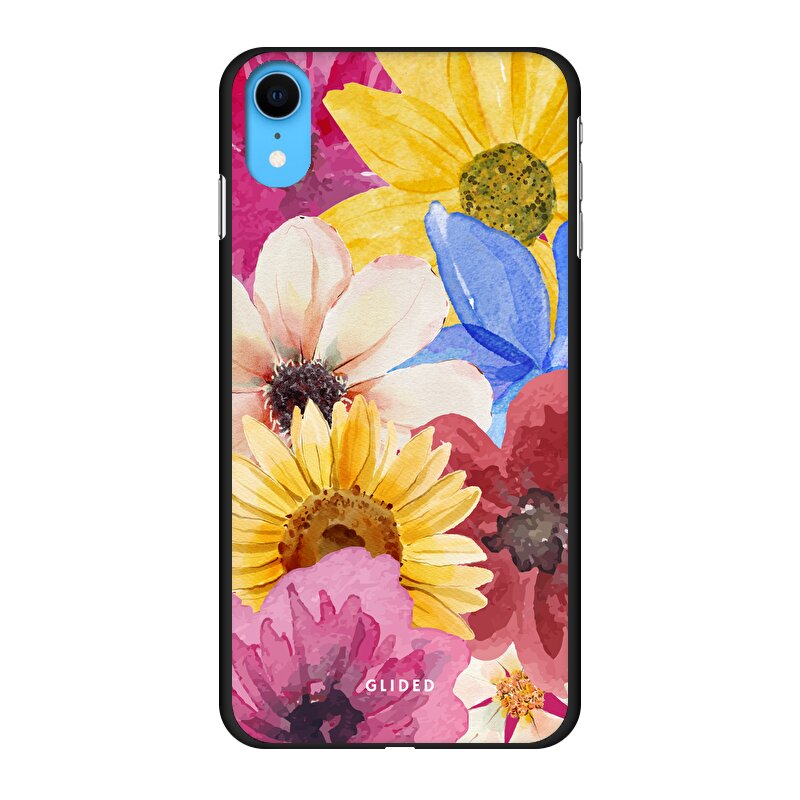 Bouquet iPhone XR Handyhülle mit floralen Designs, die lebendige Blumen und elegante Farben zeigt.