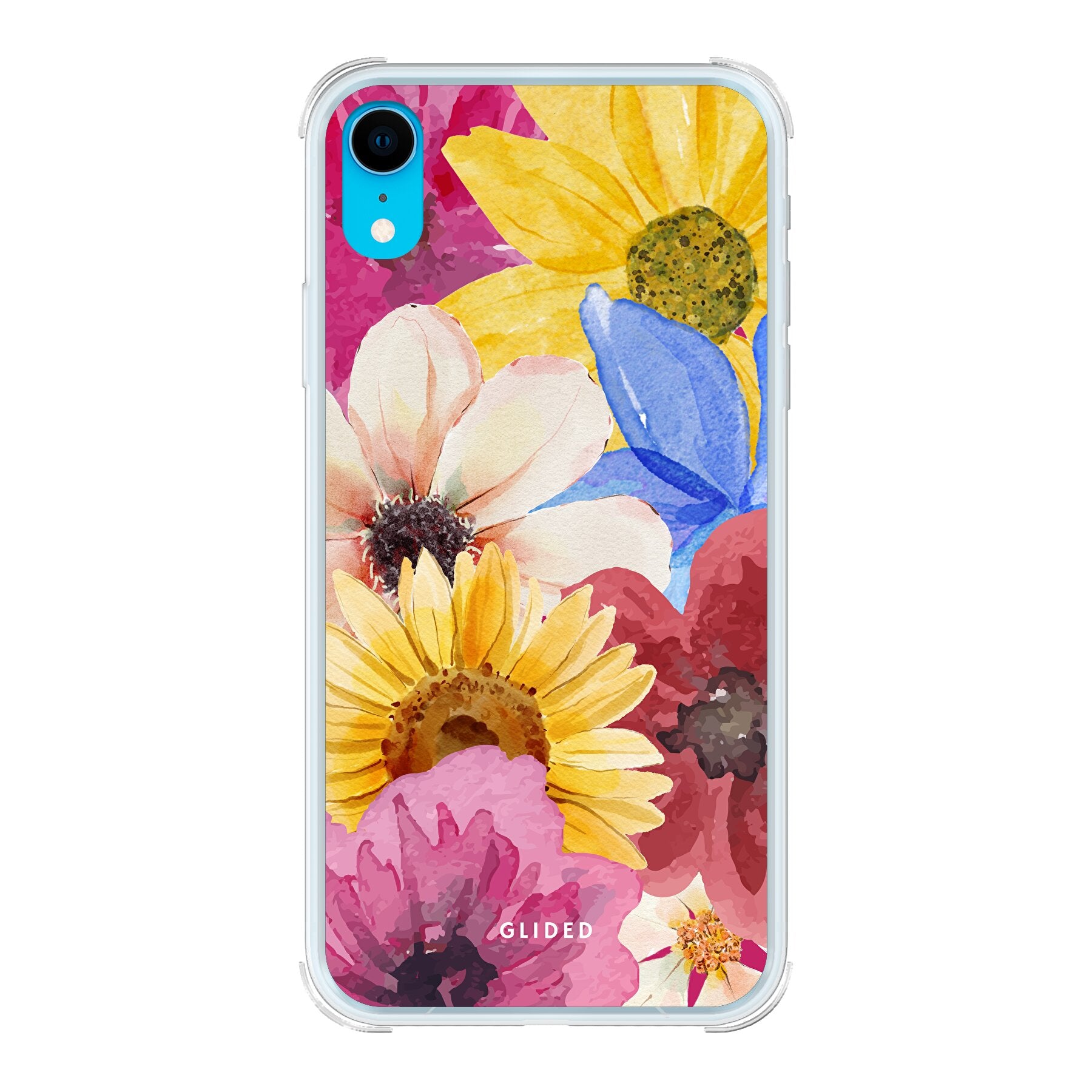 Bouquet iPhone XR Handyhülle mit floralen Designs, die lebendige Blumen und elegante Farben zeigt.