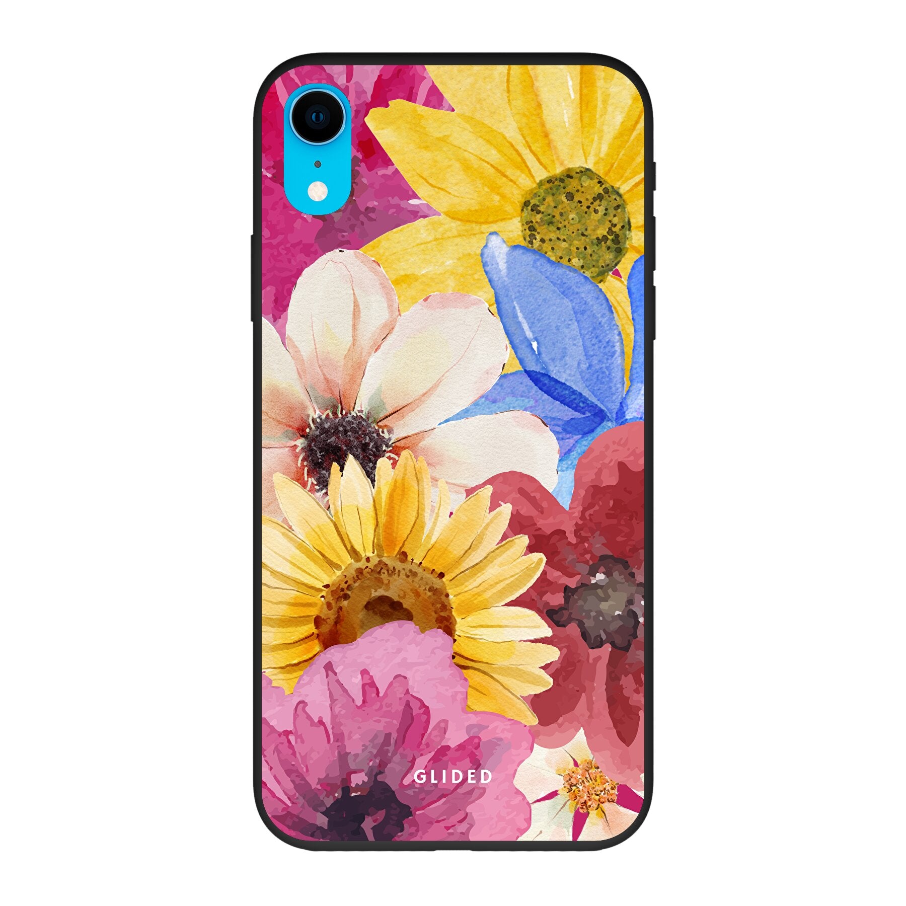 Bouquet iPhone XR Handyhülle mit floralen Designs, die lebendige Blumen und elegante Farben zeigt.