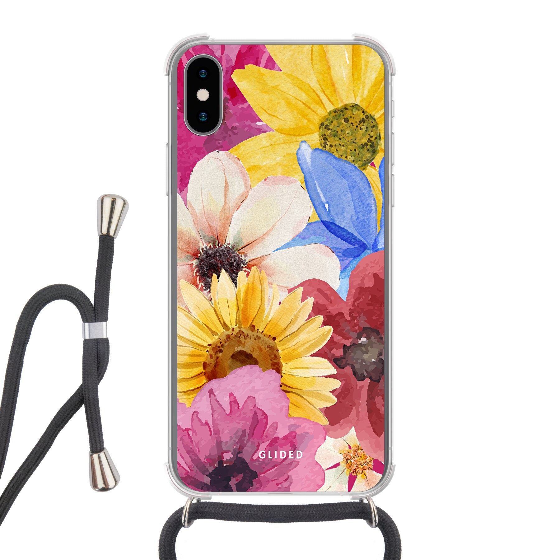 Bouquet iPhone X/Xs Handyhülle mit lebendigen Blumenmustern, die stilvollen Schutz bietet.