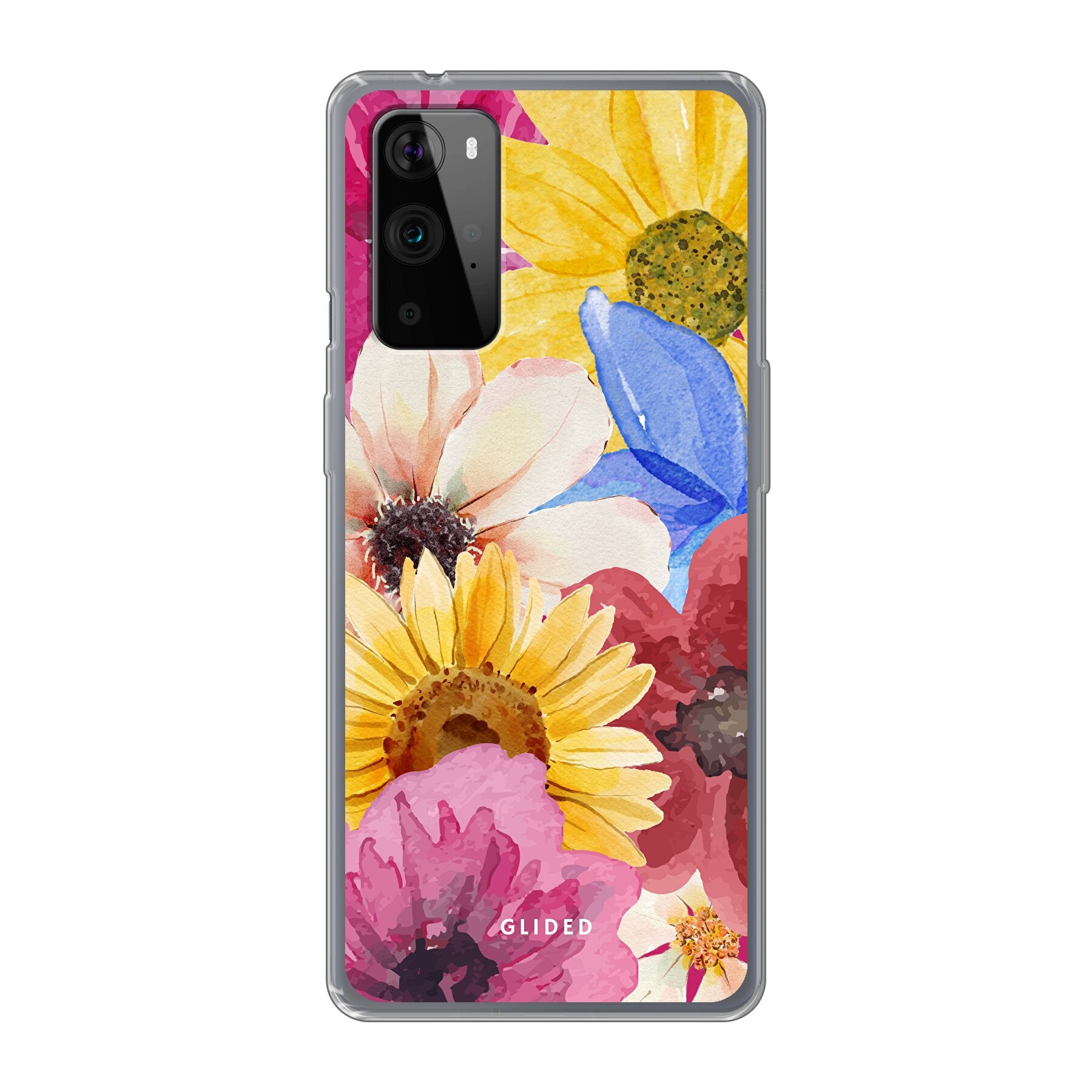 Bouquet OnePlus 9 Pro Handyhülle mit floralen Designs, die lebendige Blumen darstellt und stilvollen Schutz bietet.