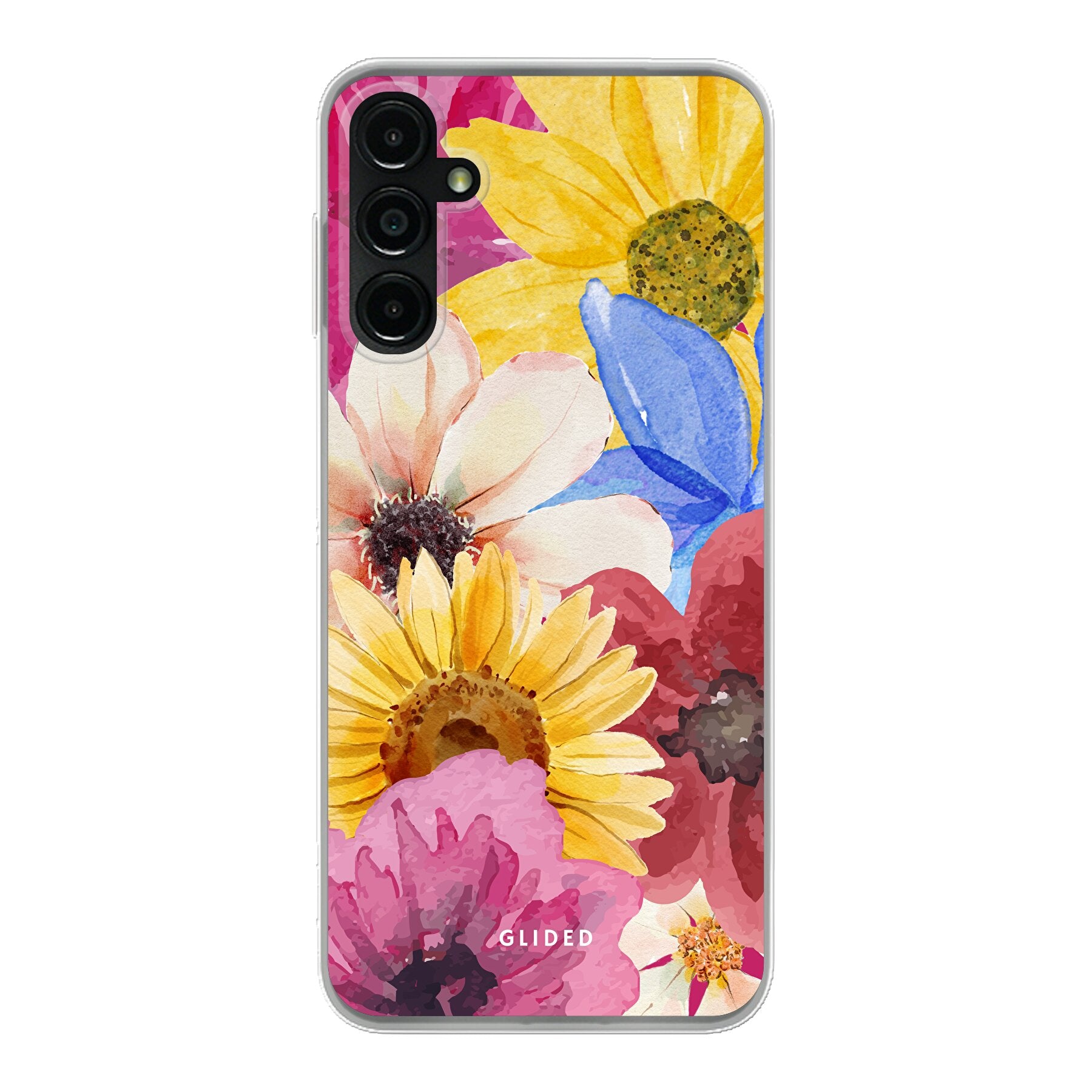 Bouquet Handyhülle für Samsung Galaxy A14 5G mit floralen Designs, die lebendige Blumen und elegante Farben zeigt.