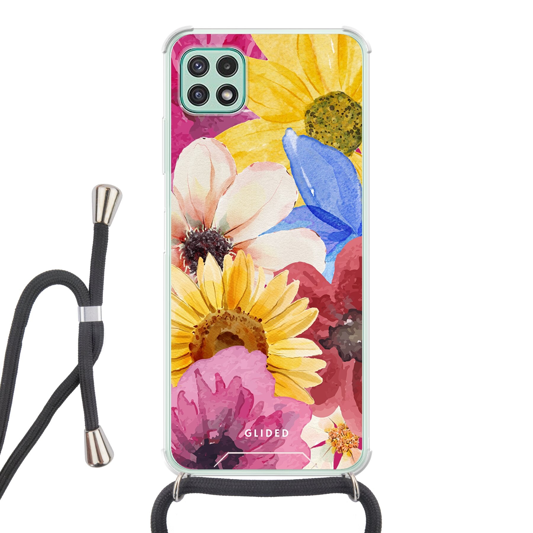 Bouquet Handyhülle für Samsung Galaxy A22 5G mit floralen Designs, die lebendige Blumen darstellt und stilvollen Schutz bietet.