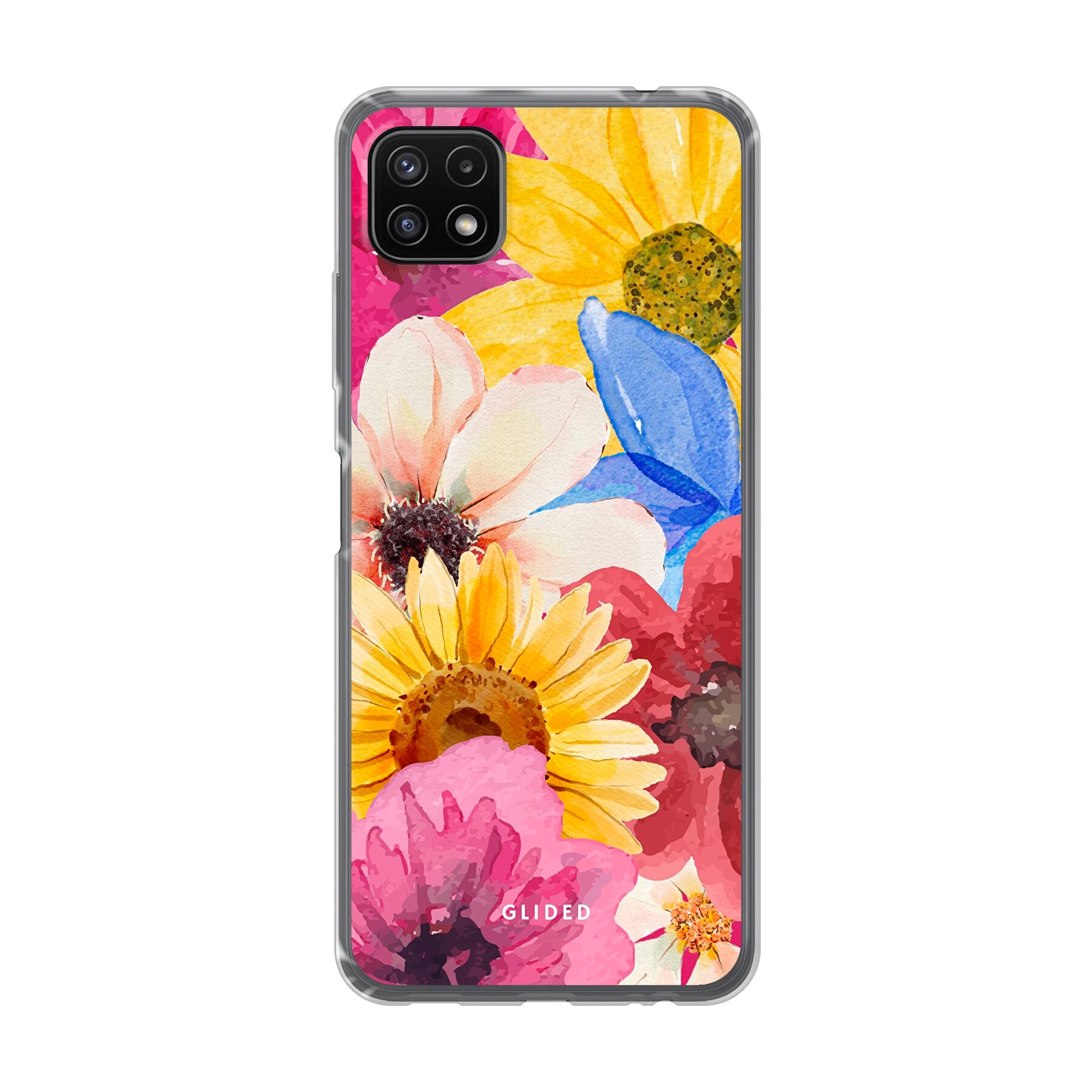 Bouquet Handyhülle für Samsung Galaxy A22 5G mit floralen Designs, die lebendige Blumen darstellt und stilvollen Schutz bietet.