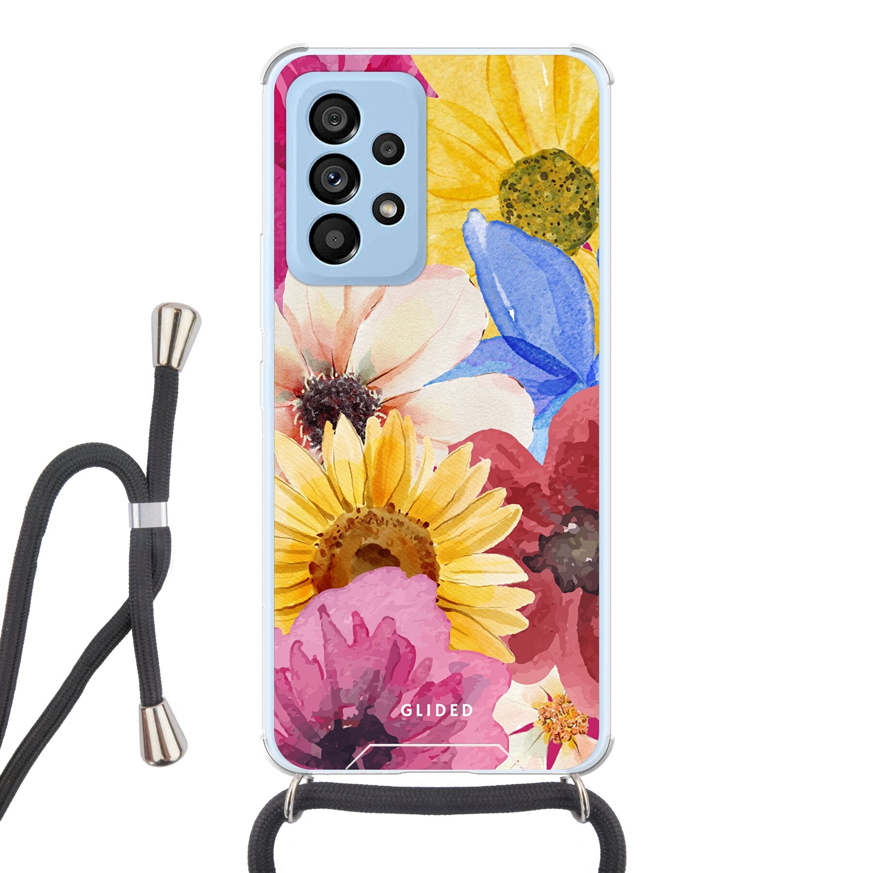 Bouquet Handyhülle für Samsung Galaxy A53 5G mit lebendigen Blumenmotiven, die stilvollen Schutz bietet.