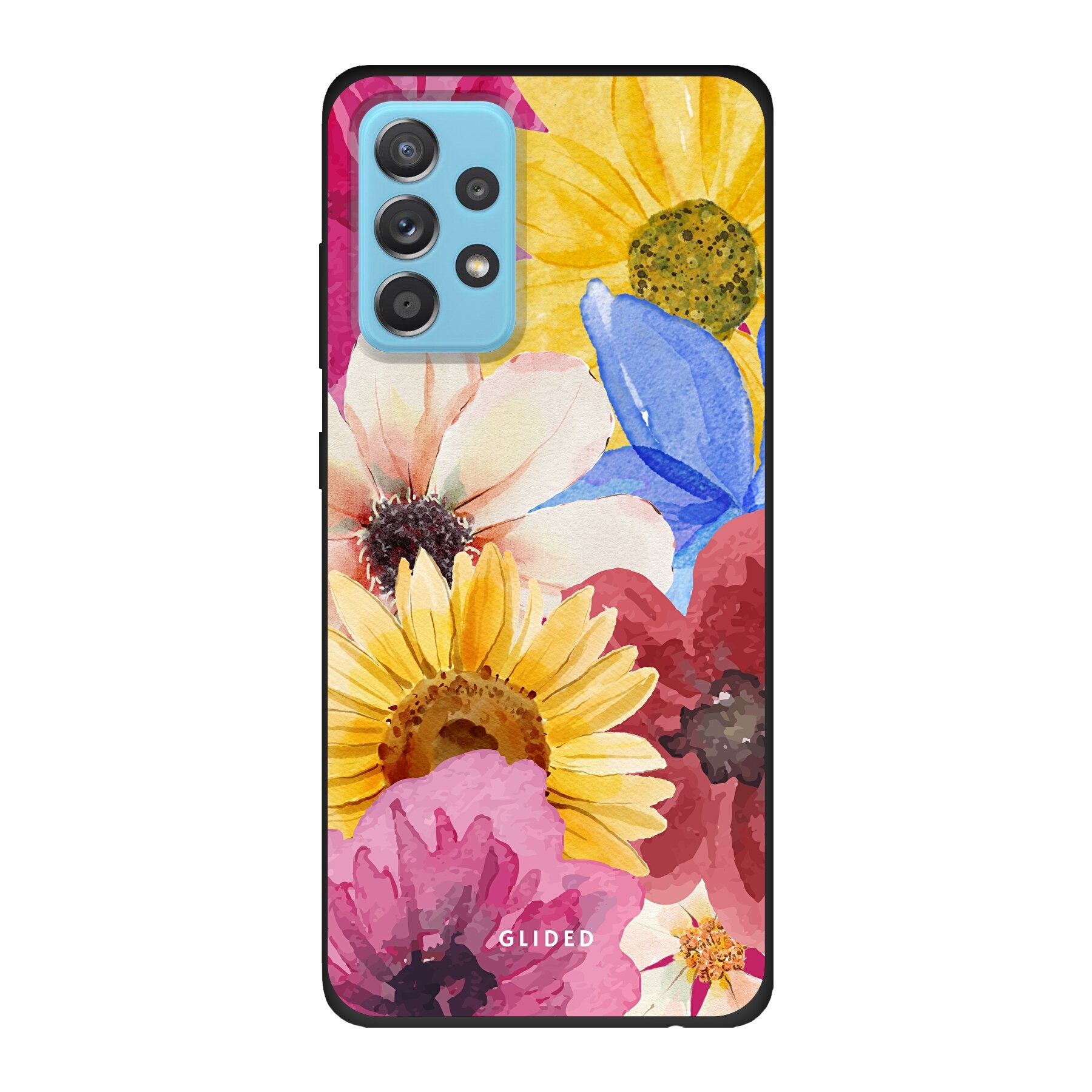 Bouquet Handyhülle für Samsung Galaxy A53 5G mit lebendigen Blumenmotiven, die stilvollen Schutz bietet.