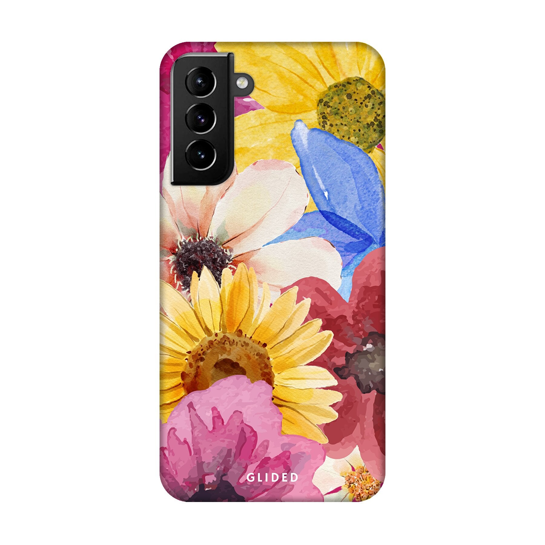 Bouquet Handyhülle für Samsung Galaxy S21 Plus 5G mit bunten Blumenmustern, die Eleganz und Schutz vereinen.