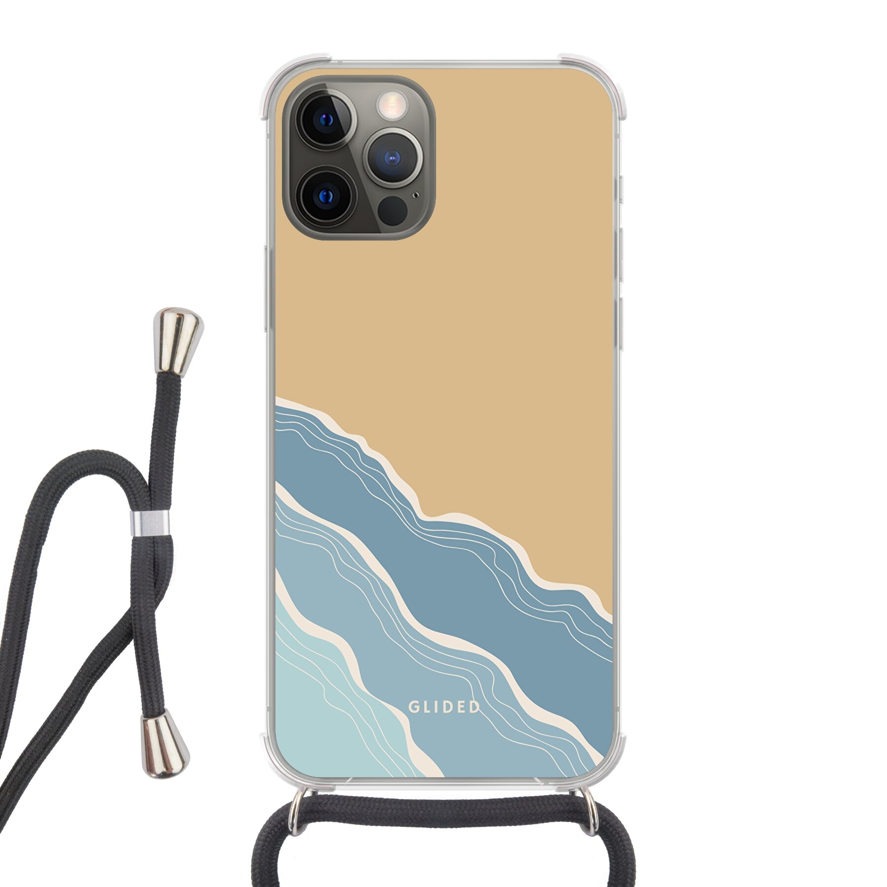 Breeze iPhone 12 Handyhülle mit einzigartigem Stranddesign, idealer Schutz und schlankes Profil.