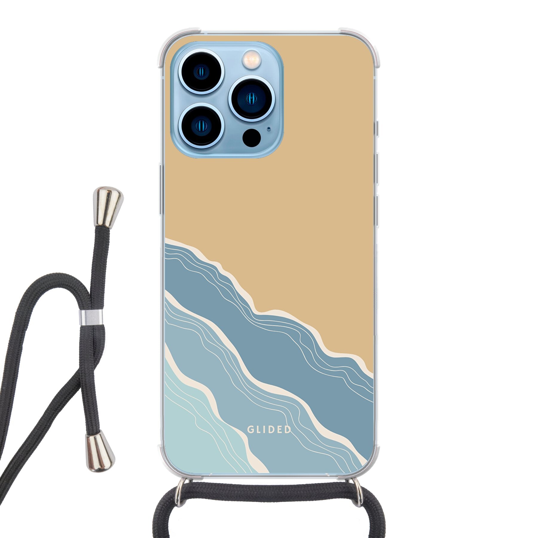 Breeze iPhone 13 Pro Handyhülle mit einzigartigem Stranddesign, idealer Schutz und schlankem Profil.